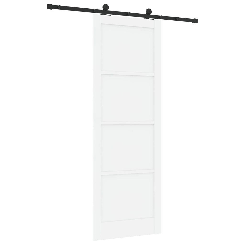 vidaXL Drzwi przesuwne biały i czarny 83 x 232 cm Lite drewno sosnowe