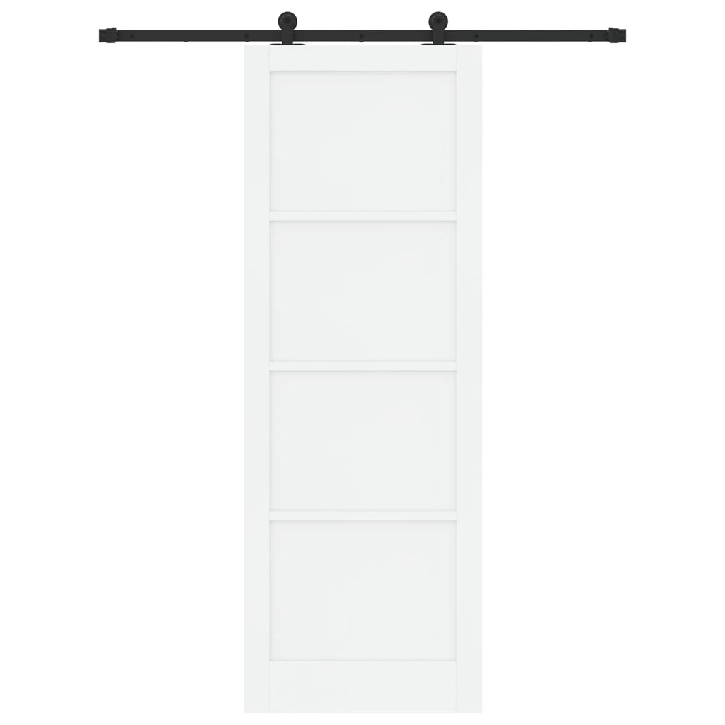 vidaXL Drzwi przesuwne biały i czarny 83 x 232 cm Lite drewno sosnowe