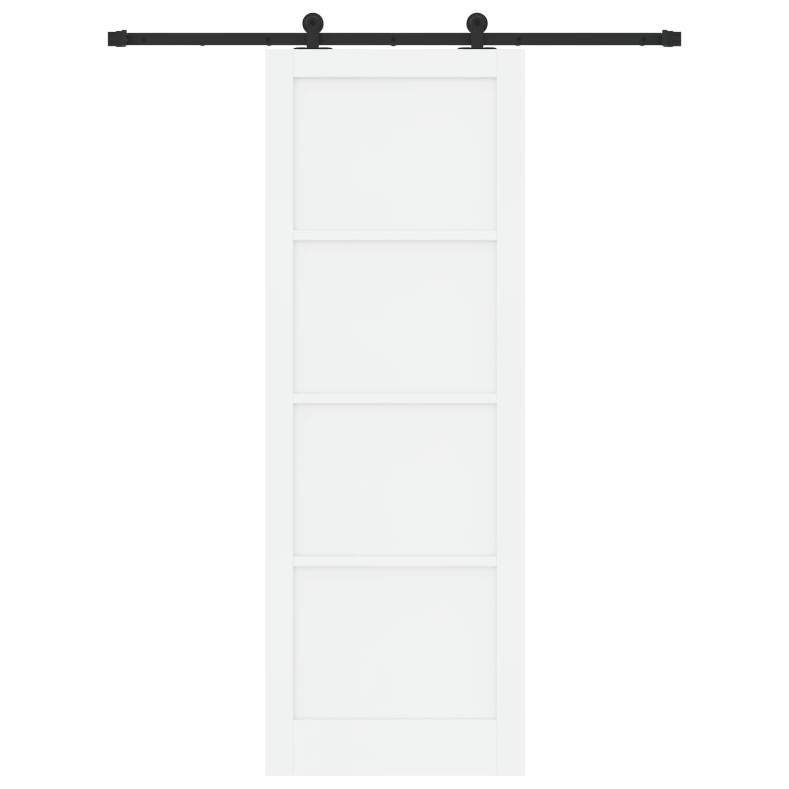 vidaXL Drzwi przesuwne biały i czarny 83 x 232 cm Lite drewno sosnowe