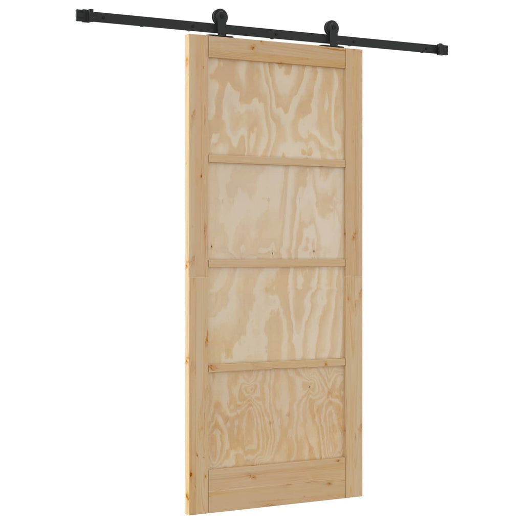 vidaXL Drzwi przesuwne Naturalny i czarny 86 x 198,5 cm