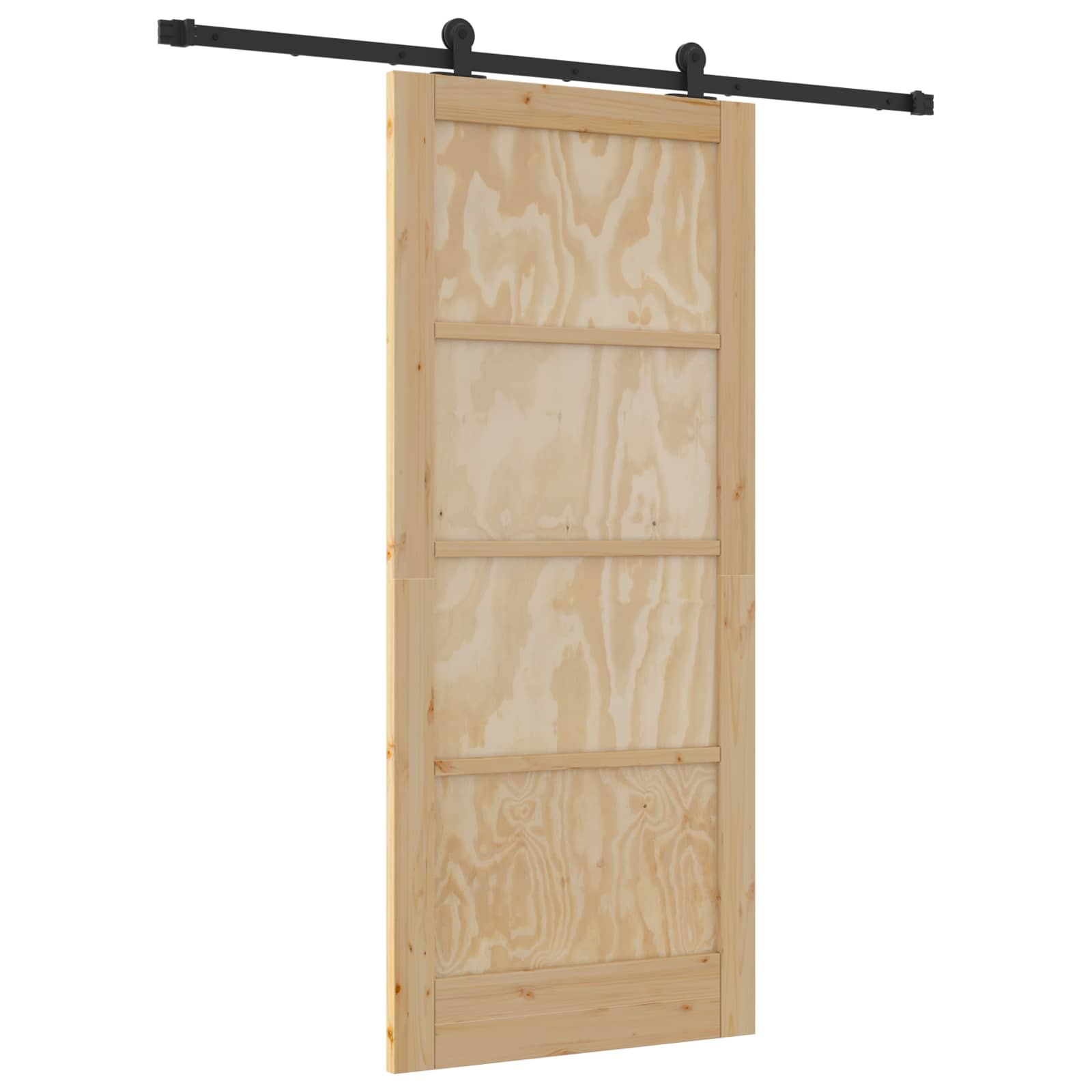 vidaXL Drzwi przesuwne Naturalny i czarny 86 x 198,5 cm