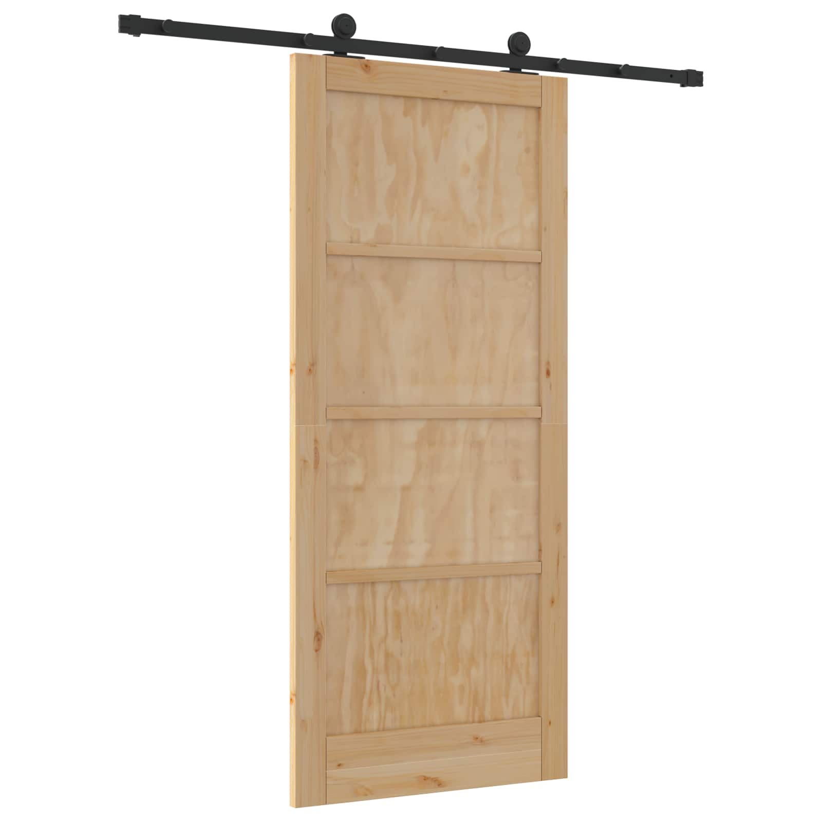 vidaXL Drzwi przesuwne Naturalny i czarny 86 x 198,5 cm