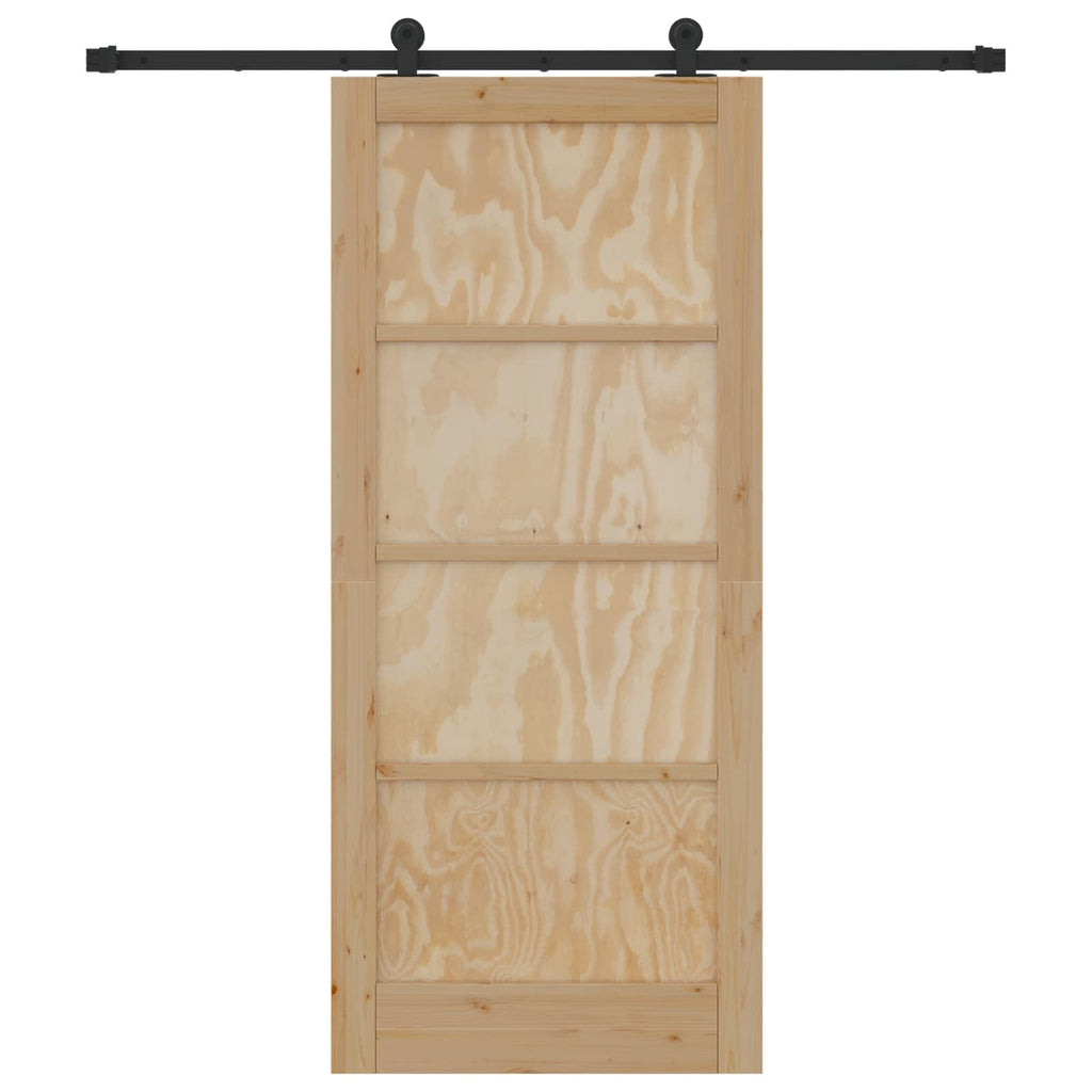 vidaXL Drzwi przesuwne Naturalny i czarny 86 x 198,5 cm