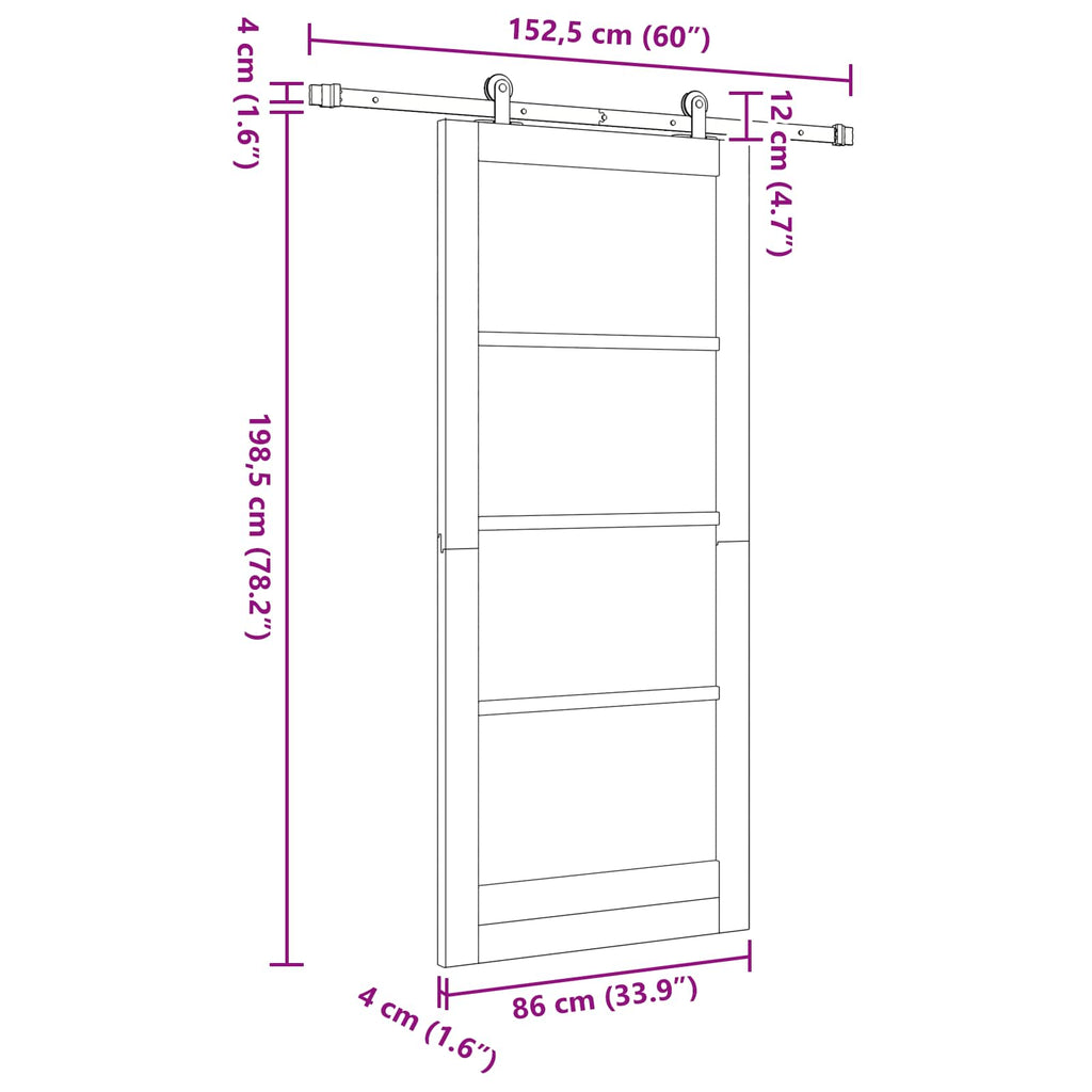 vidaXL Drzwi przesuwne ORKDAL naturalny 86 x 198,5 cm