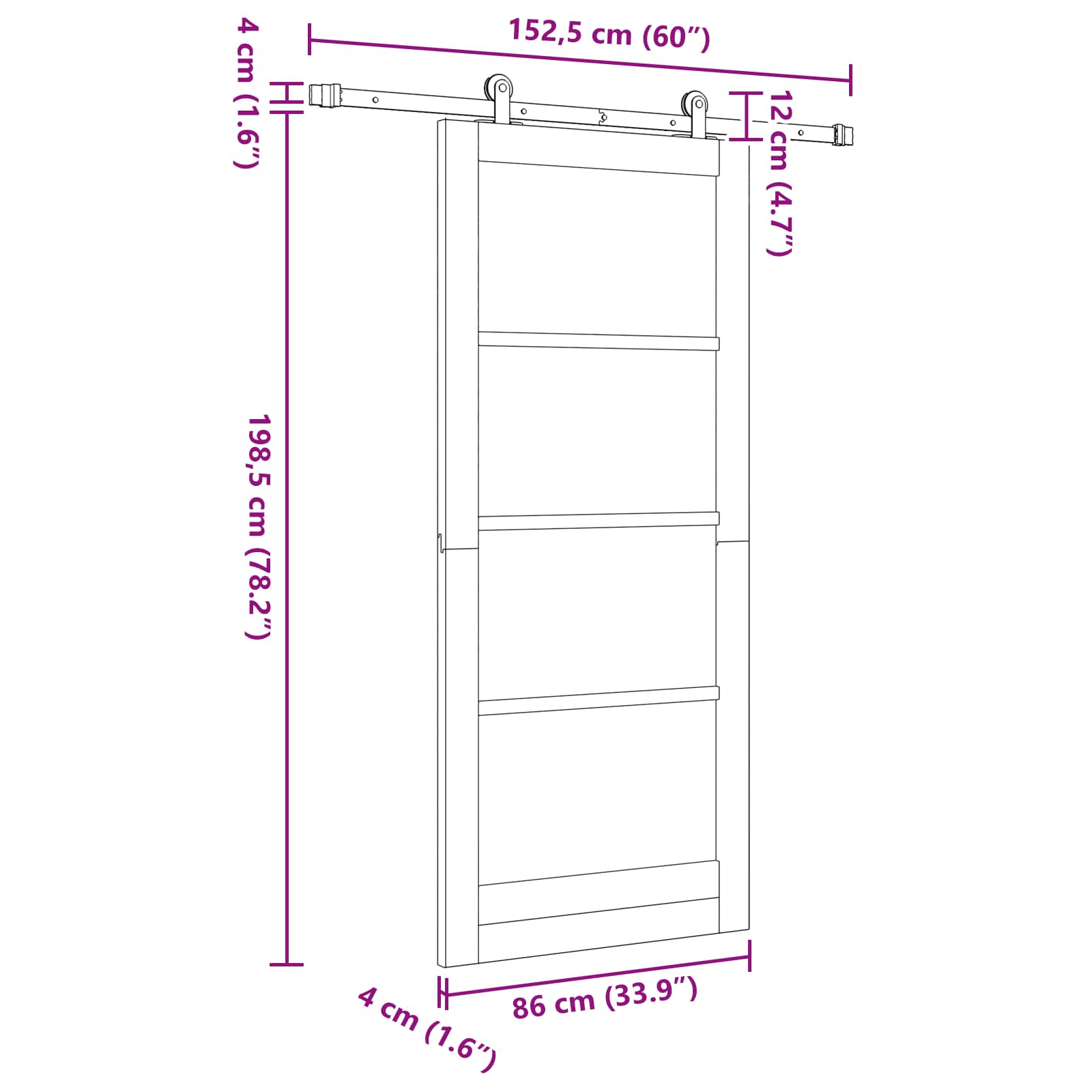 vidaXL Drzwi przesuwne ORKDAL naturalny 86 x 198,5 cm