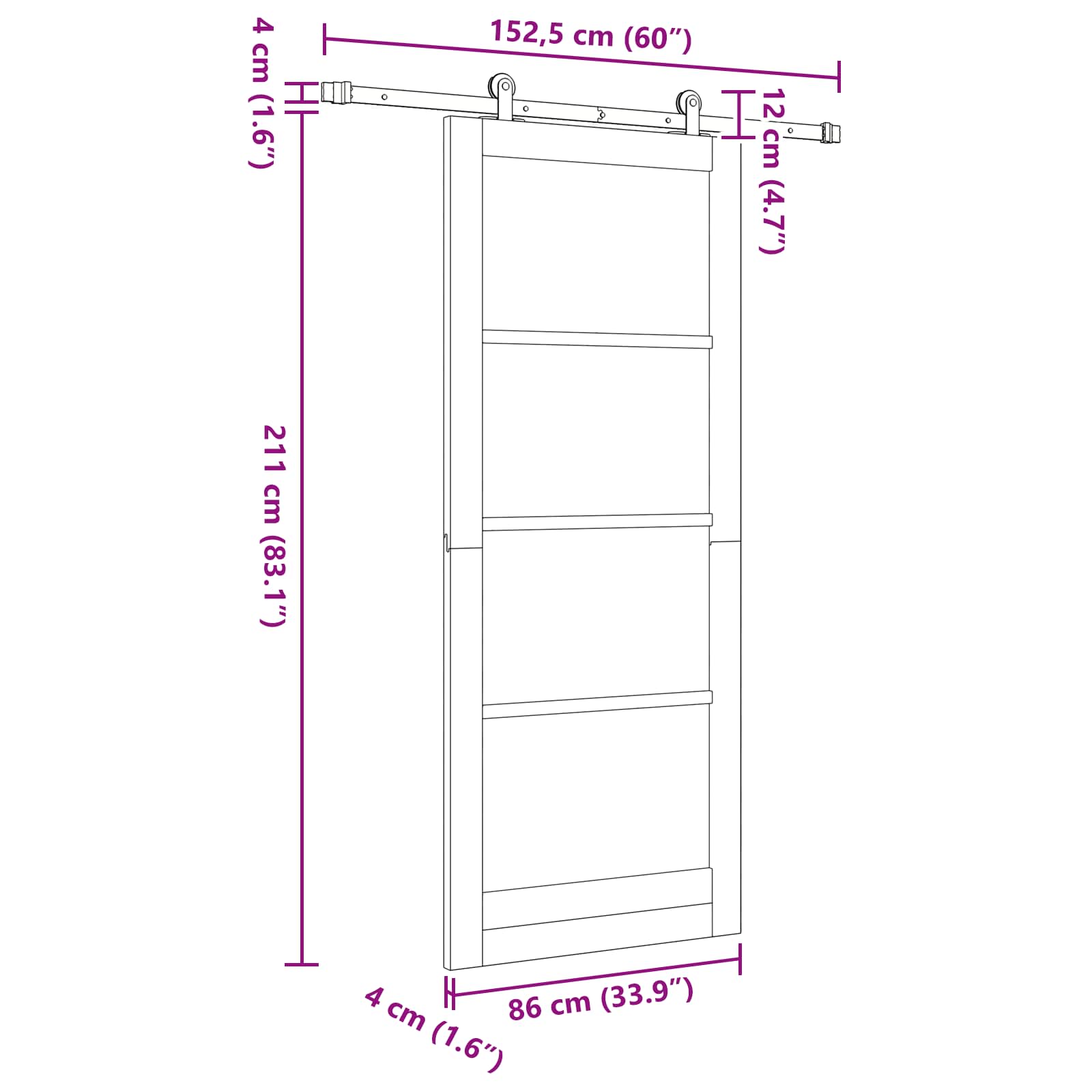 vidaXL Drzwi przesuwne ORKDAL naturalny 86 x 211 cm