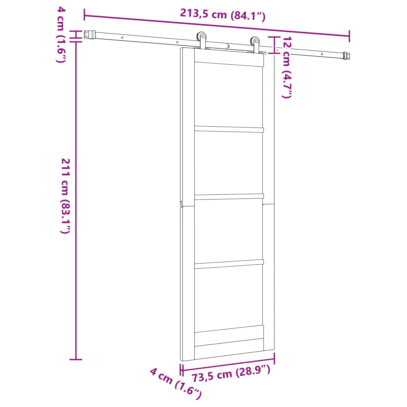 vidaXL Drzwi przesuwne ORKDAL naturalny 73,5 x 211 cm