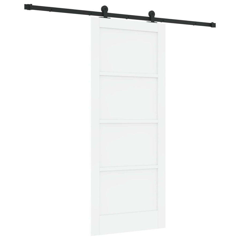 vidaXL Drzwi przesuwne ORKDAL Biały 83 x 202 cm Lite drewno sosnowe