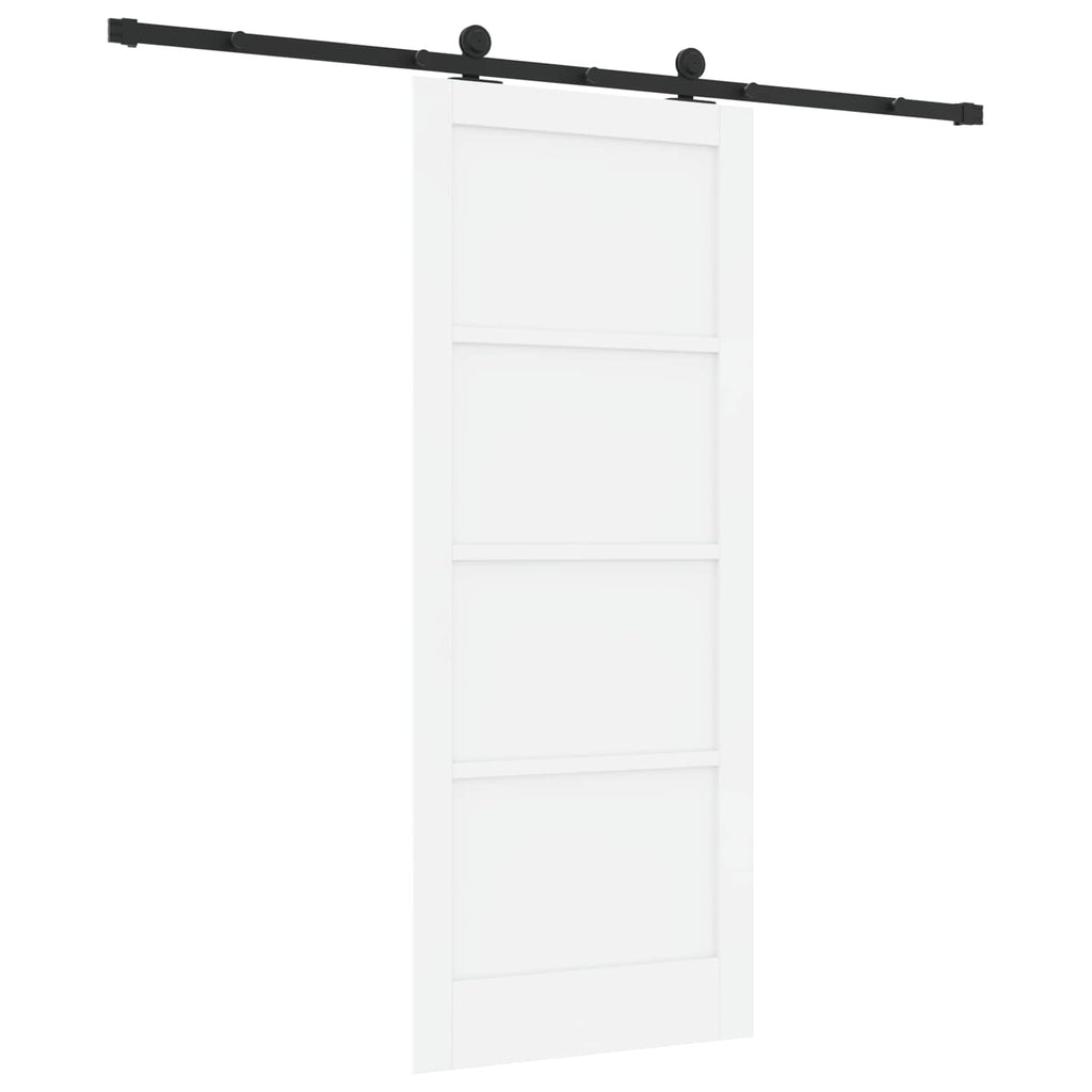 vidaXL Drzwi przesuwne ORKDAL Biały 83 x 202 cm Lite drewno sosnowe