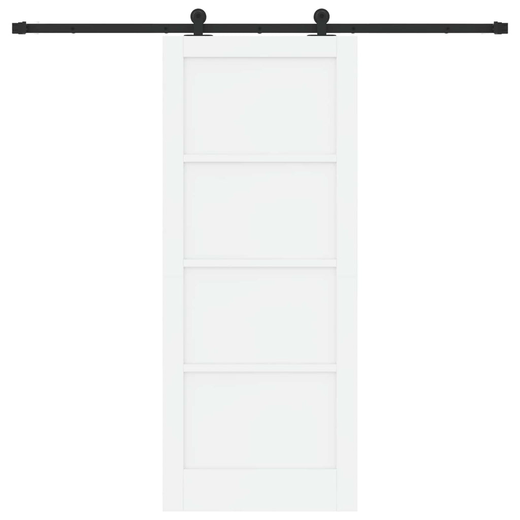 vidaXL Drzwi przesuwne ORKDAL Biały 83 x 202 cm Lite drewno sosnowe