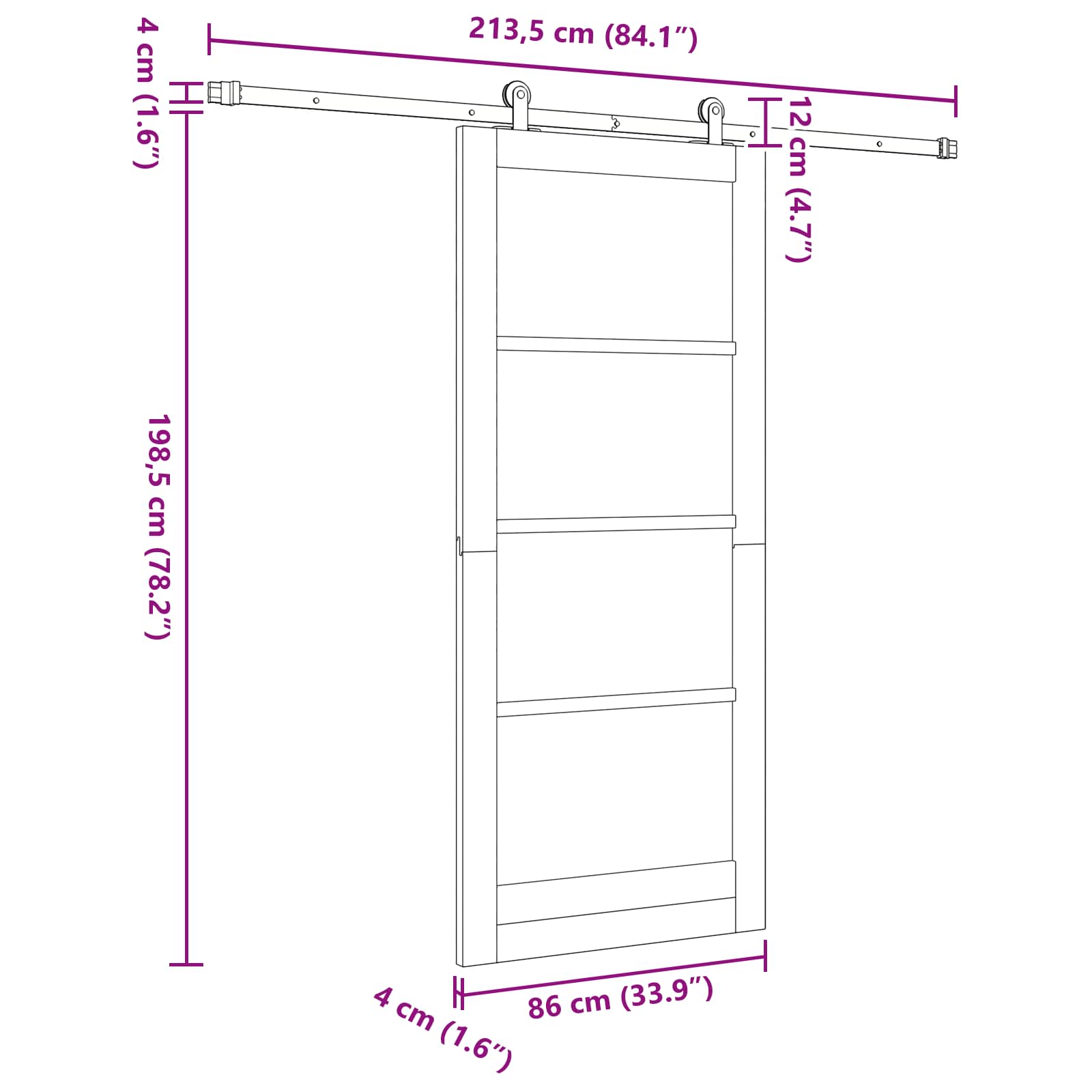 vidaXL Drzwi przesuwne ORKDAL naturalny 86 x 198,5 cm