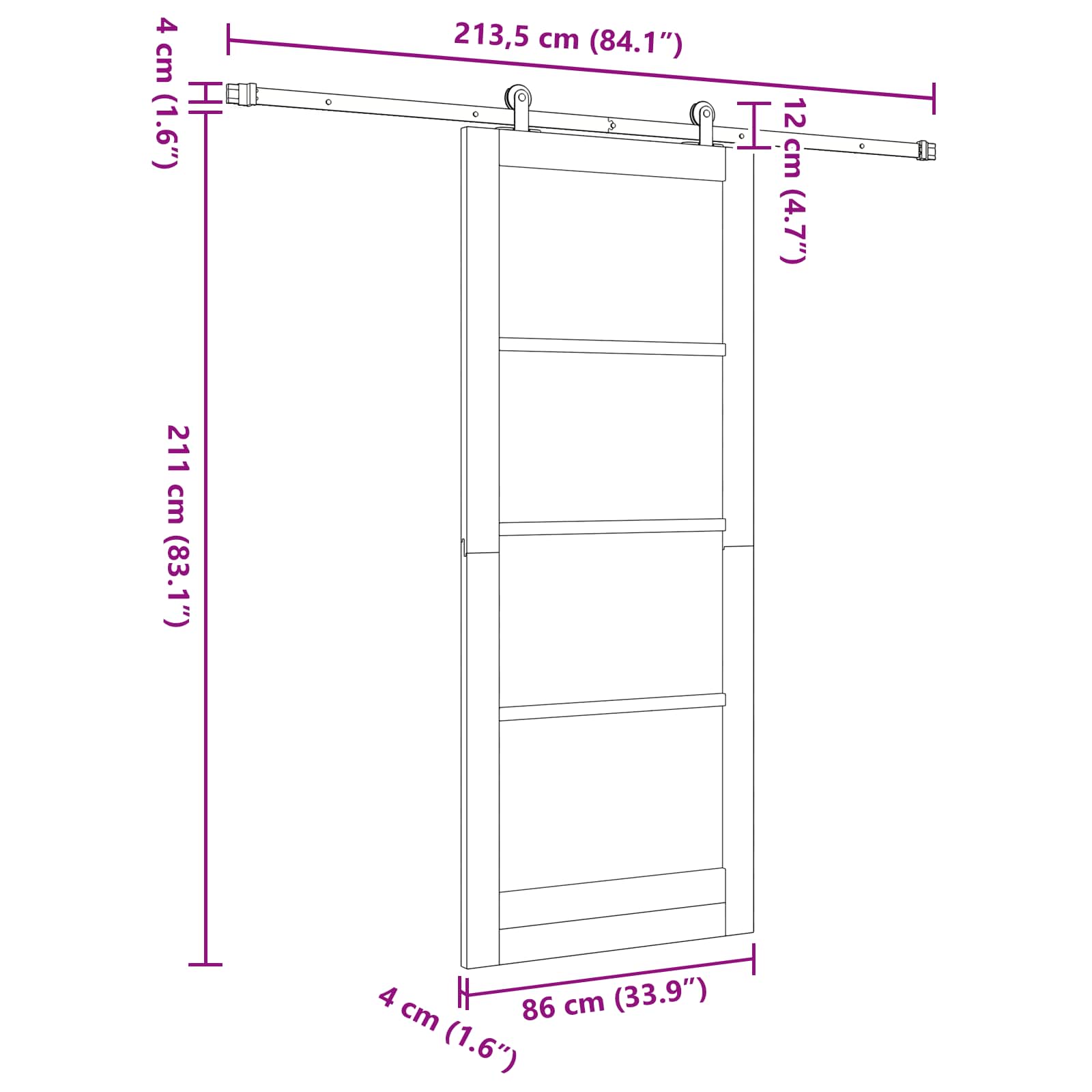 vidaXL Drzwi przesuwne ORKDAL naturalny 86 x 211 cm