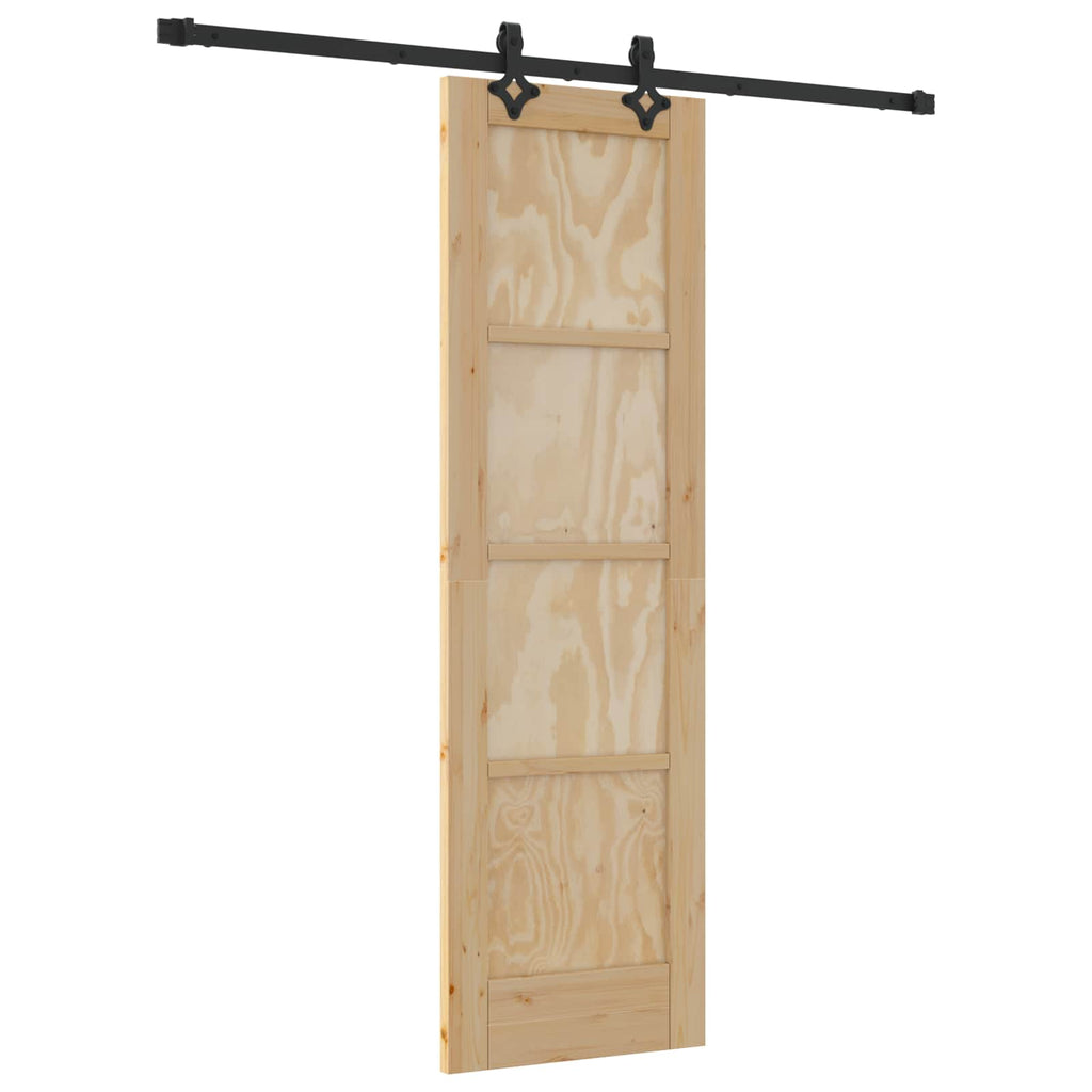 vidaXL Drzwi przesuwne Naturalny i czarny 61 x 198,5 cm