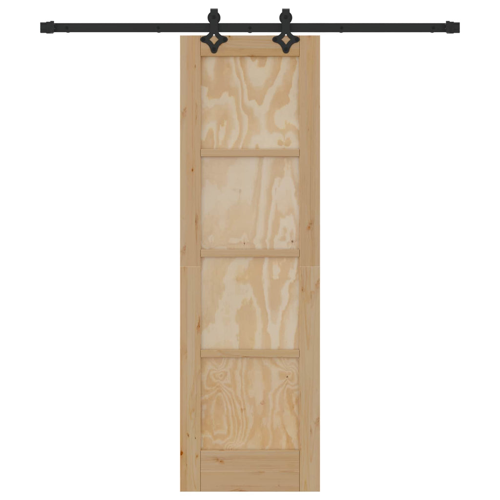 vidaXL Drzwi przesuwne Naturalny i czarny 61 x 198,5 cm
