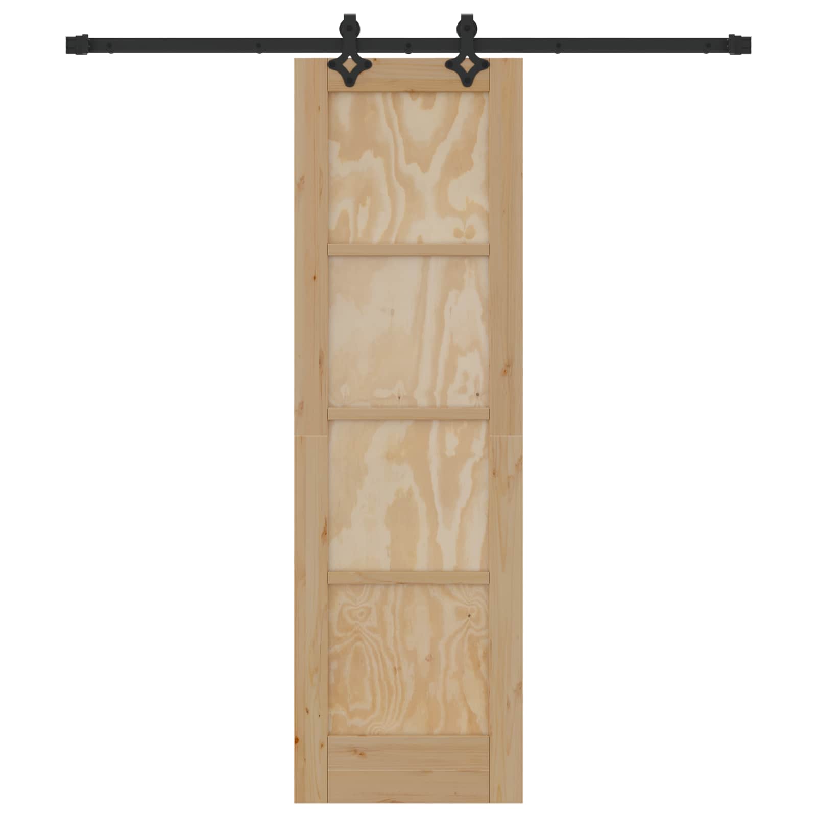 vidaXL Drzwi przesuwne Naturalny i czarny 61 x 198,5 cm