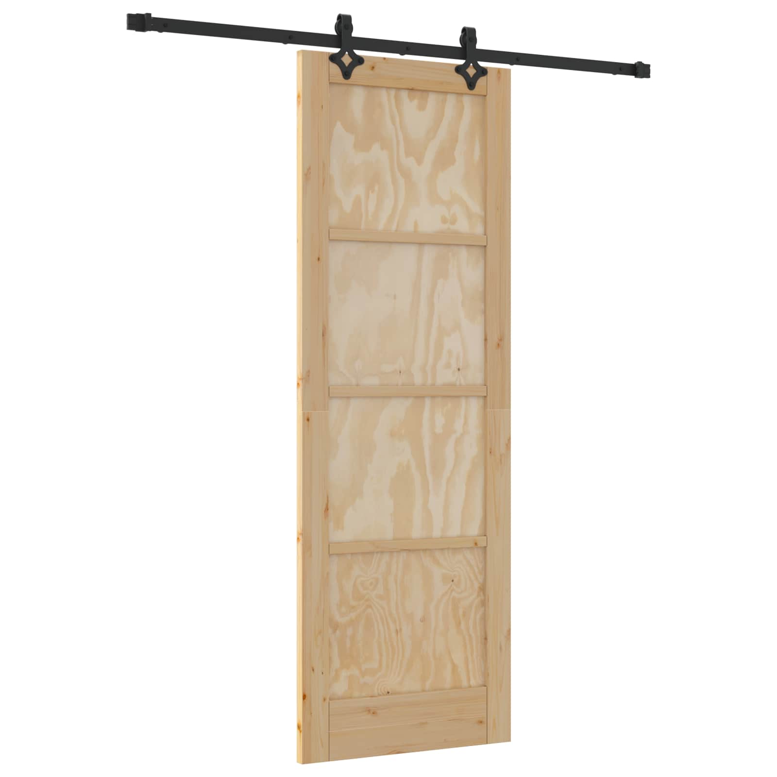 vidaXL Drzwi przesuwne Naturalny i czarny 73,5 x 211 cm