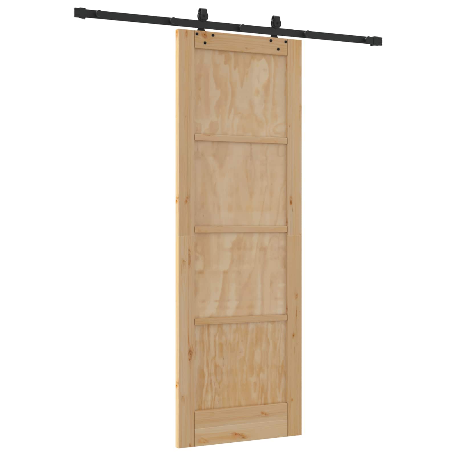 vidaXL Drzwi przesuwne Naturalny i czarny 73,5 x 211 cm