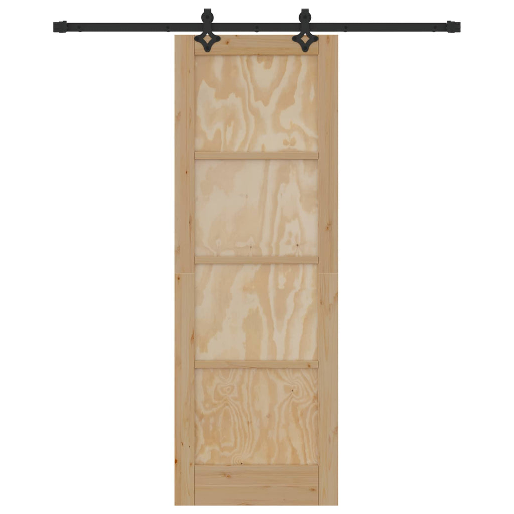 vidaXL Drzwi przesuwne Naturalny i czarny 73,5 x 211 cm