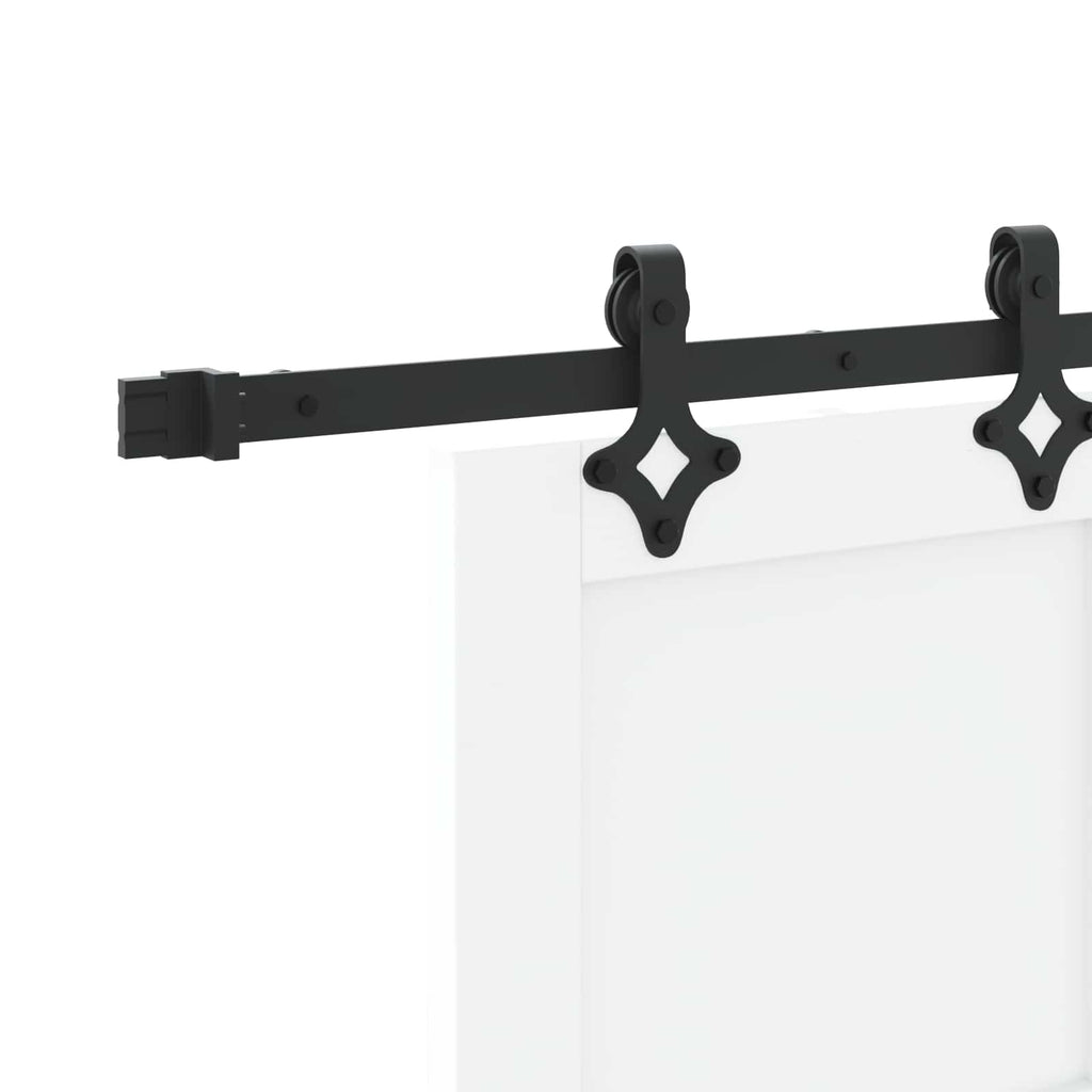 vidaXL Drzwi przesuwne biały i czarny 83 x 202 cm Lite drewno sosnowe