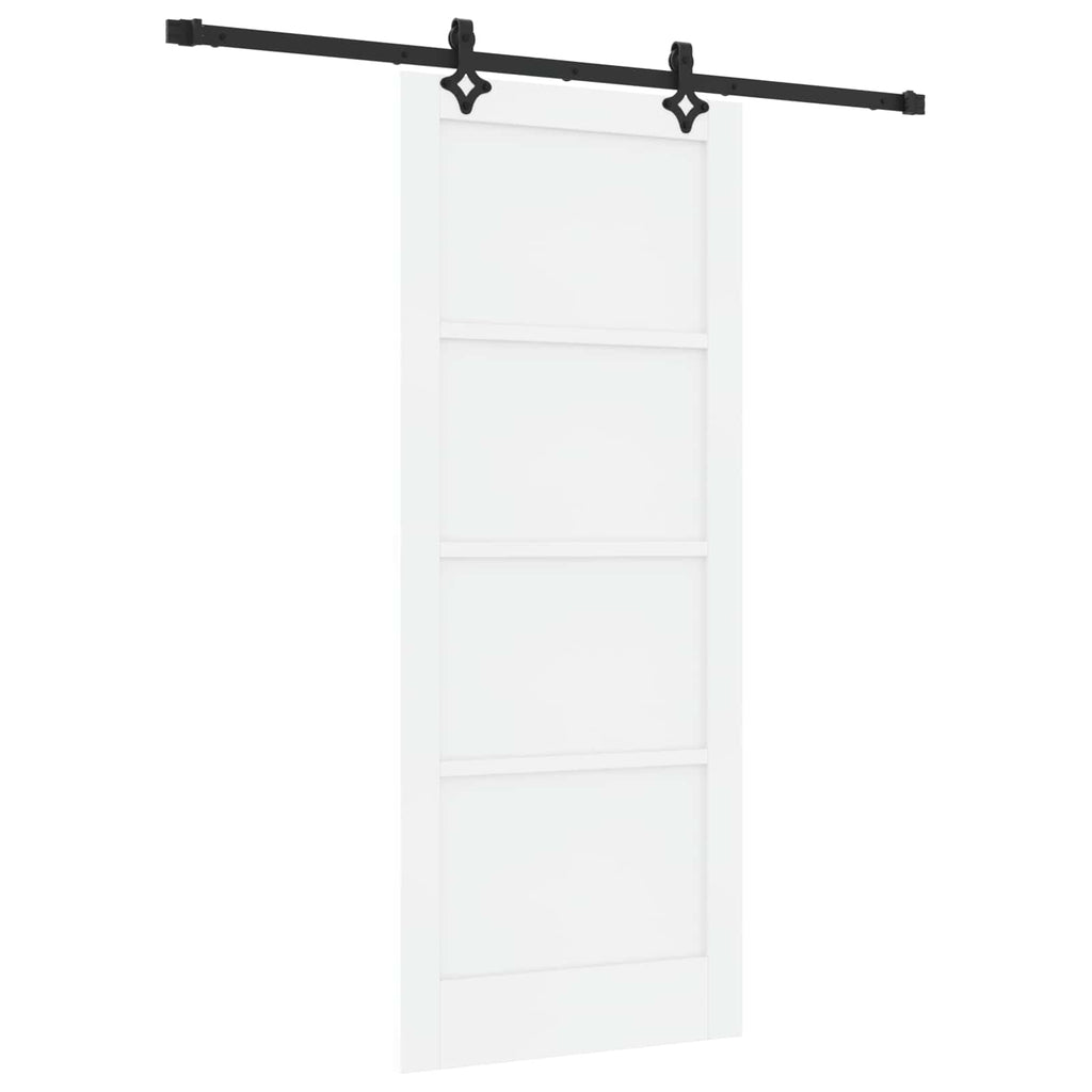vidaXL Drzwi przesuwne biały i czarny 83 x 202 cm Lite drewno sosnowe