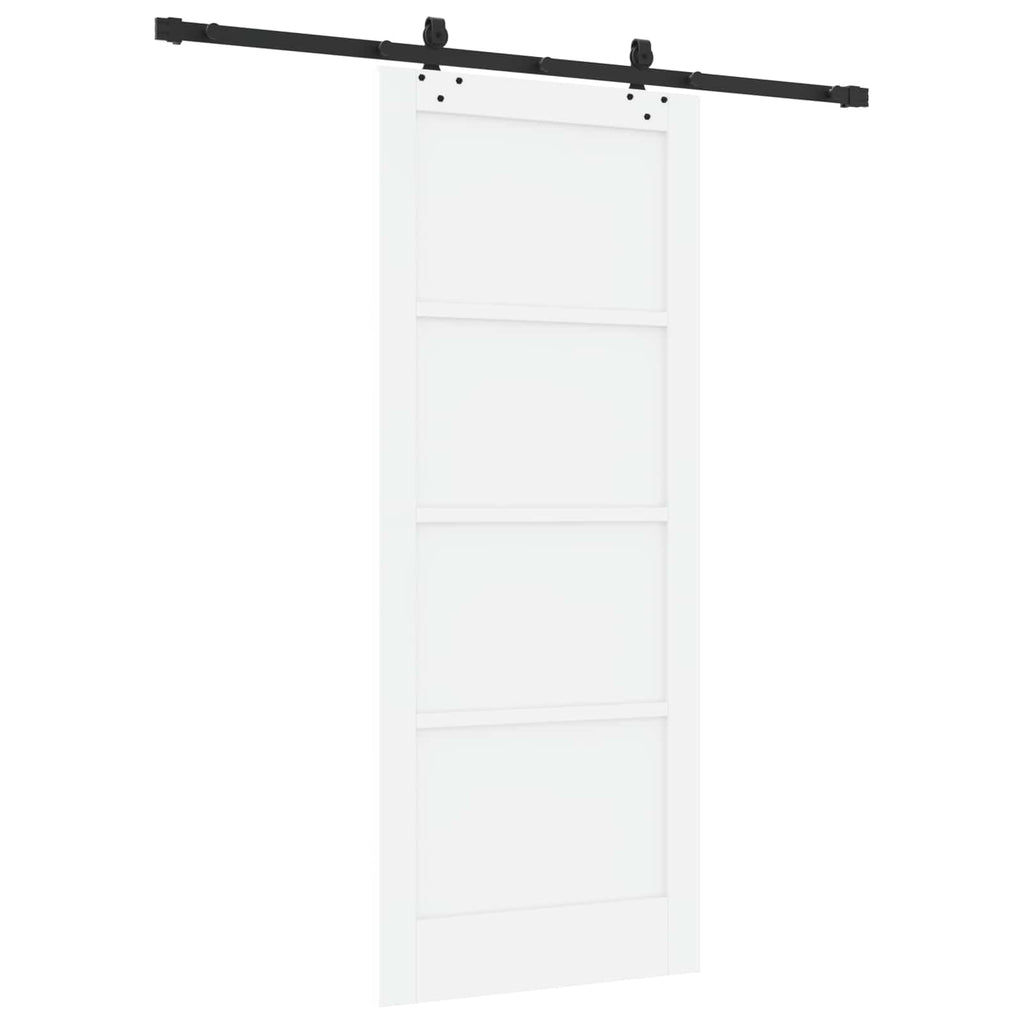 vidaXL Drzwi przesuwne biały i czarny 83 x 202 cm Lite drewno sosnowe