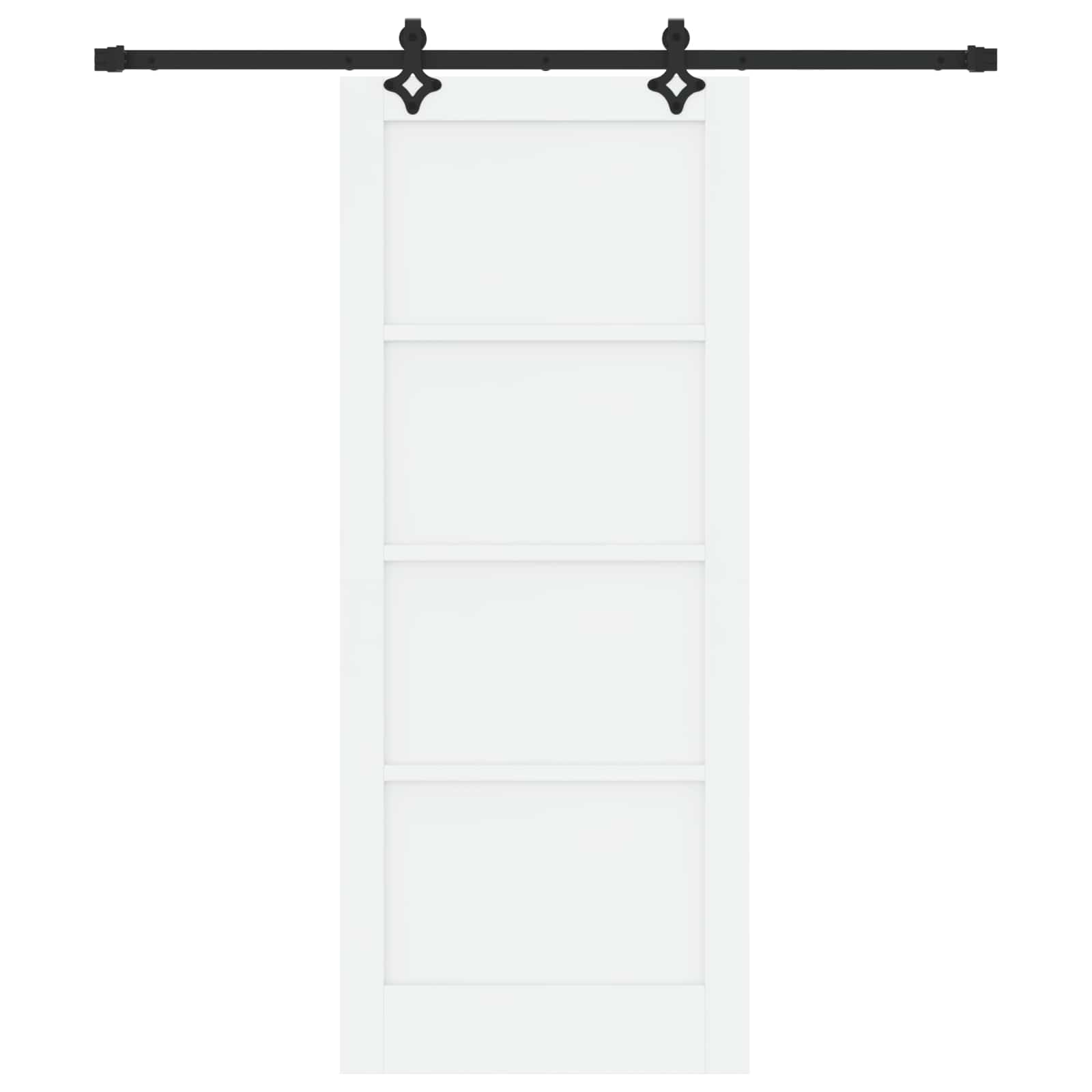 vidaXL Drzwi przesuwne biały i czarny 83 x 202 cm Lite drewno sosnowe