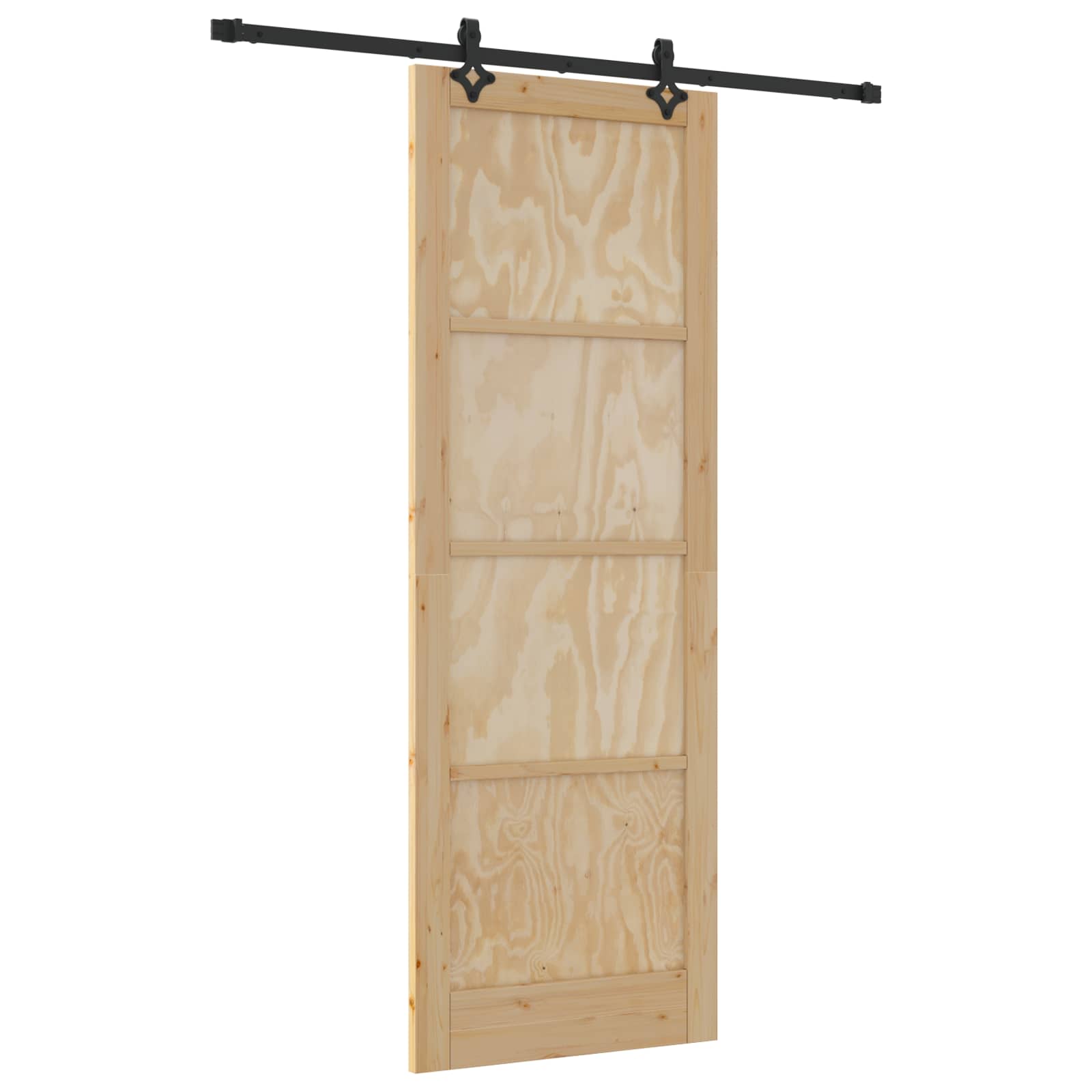 vidaXL Drzwi przesuwne Naturalny i czarny 83 x 232 cm