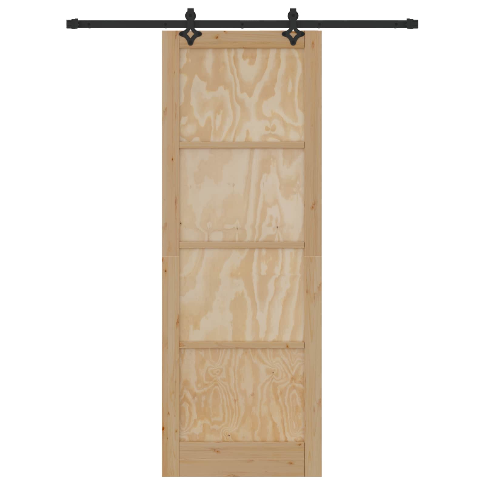 vidaXL Drzwi przesuwne Naturalny i czarny 83 x 232 cm