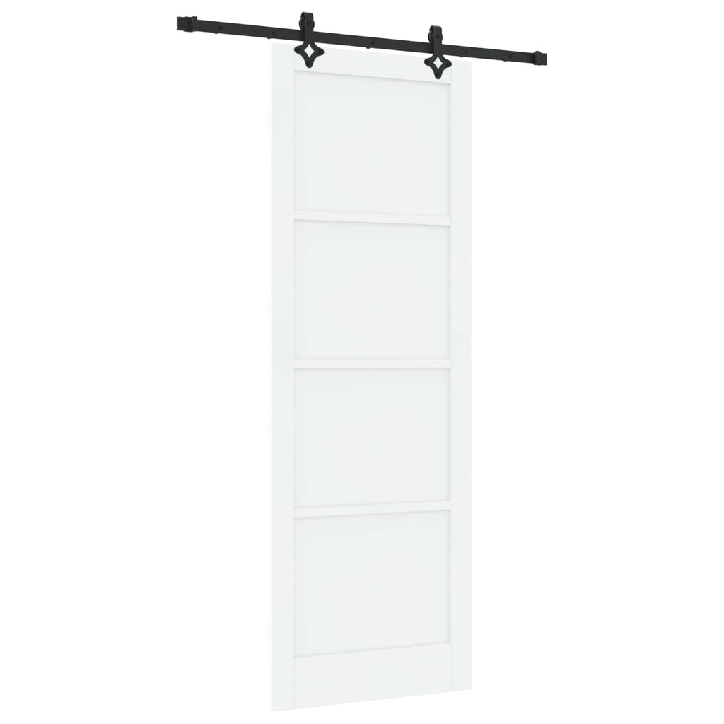 vidaXL Drzwi przesuwne ORKDAL Biały 83 x 232 cm Lite drewno sosnowe