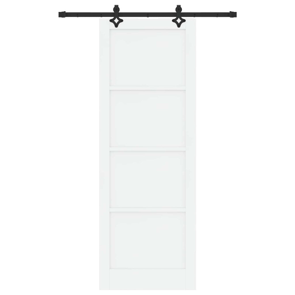 vidaXL Drzwi przesuwne ORKDAL Biały 83 x 232 cm Lite drewno sosnowe