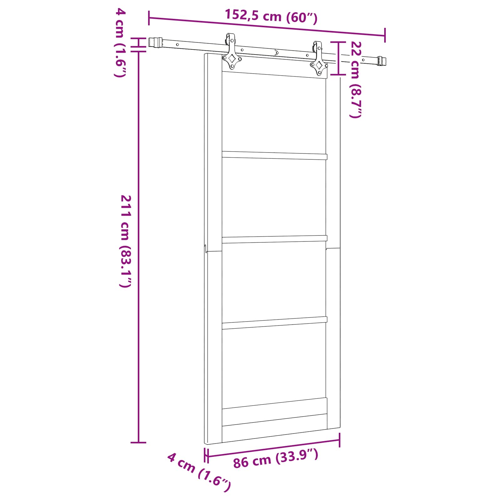 vidaXL Drzwi przesuwne ORKDAL naturalny 86 x 211 cm