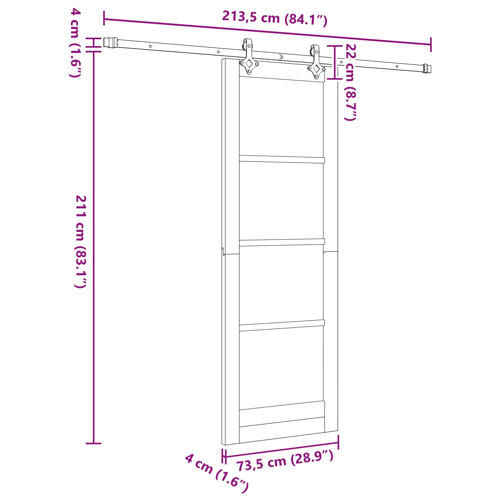 vidaXL Drzwi przesuwne ORKDAL naturalny 73,5 x 211 cm