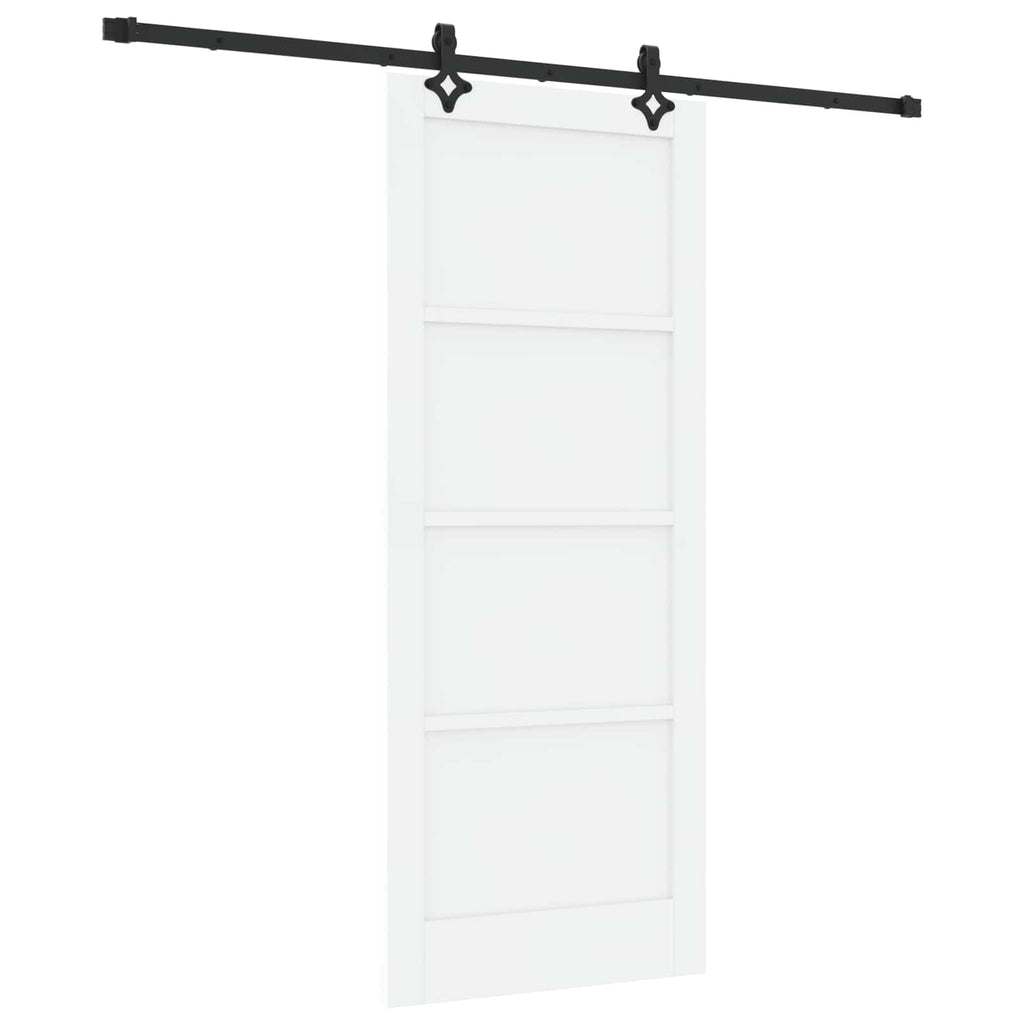 vidaXL Drzwi przesuwne ORKDAL Biały 83 x 202 cm Lite drewno sosnowe