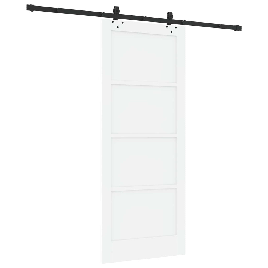 vidaXL Drzwi przesuwne ORKDAL Biały 83 x 202 cm Lite drewno sosnowe