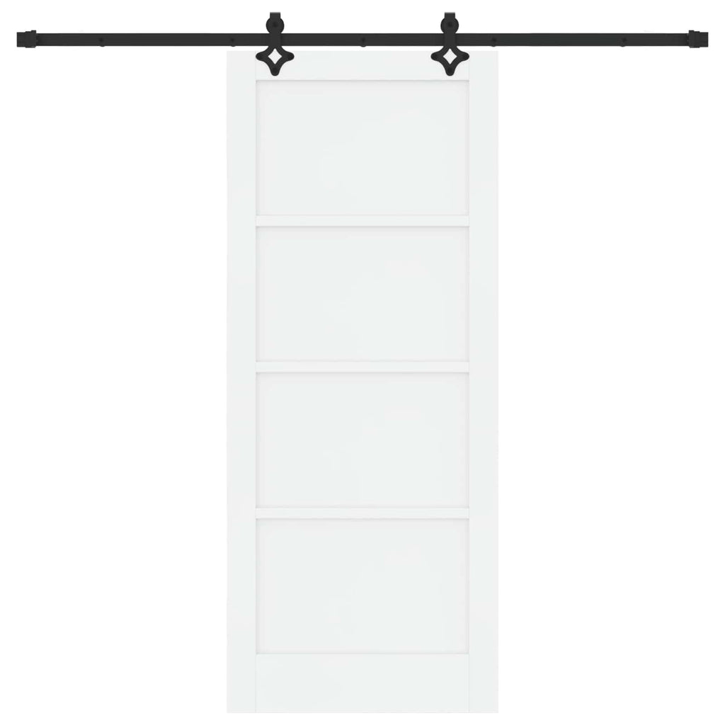 vidaXL Drzwi przesuwne ORKDAL Biały 83 x 202 cm Lite drewno sosnowe