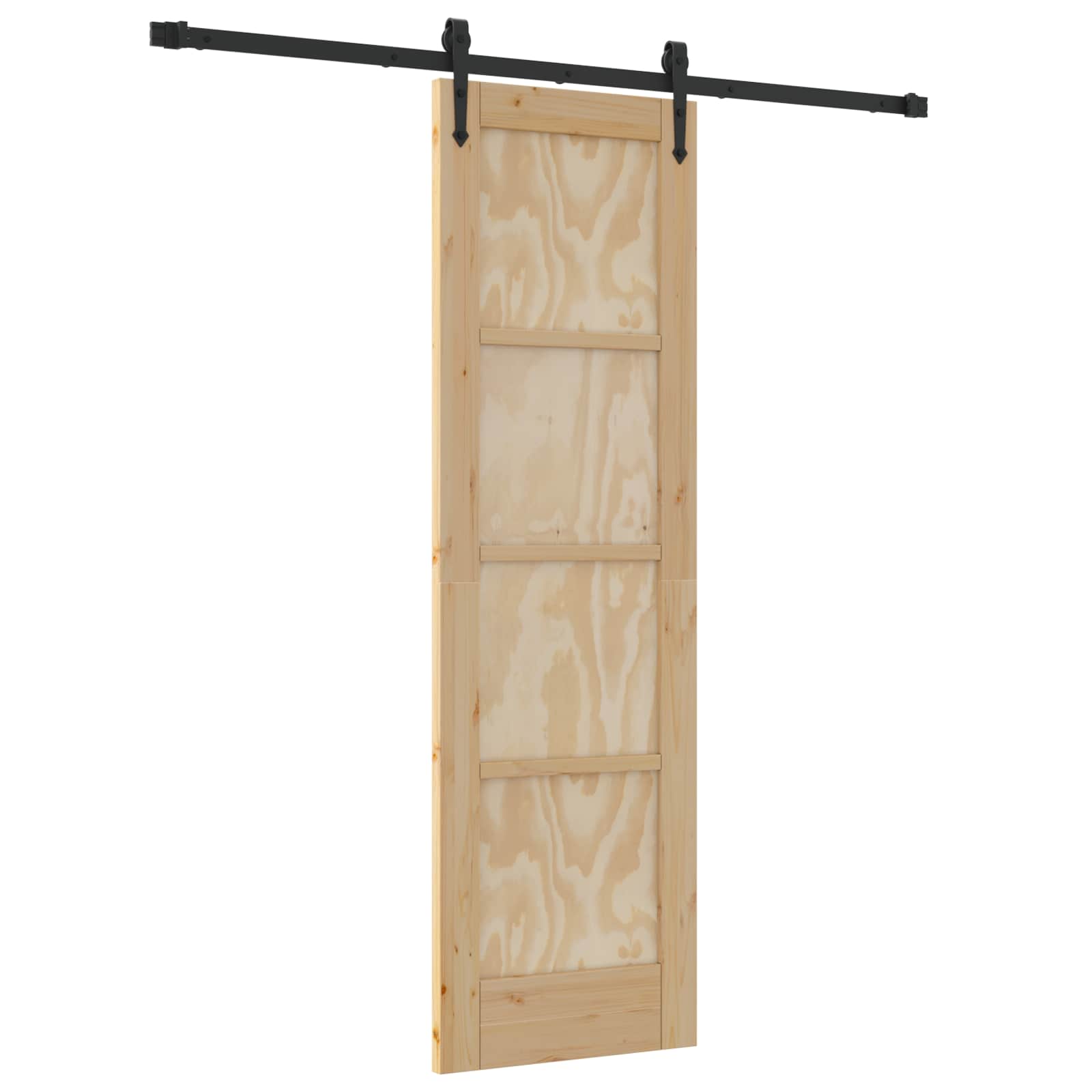 vidaXL Drzwi przesuwne ORKDAL Naturalny i czarny 61 x 198,5 cm