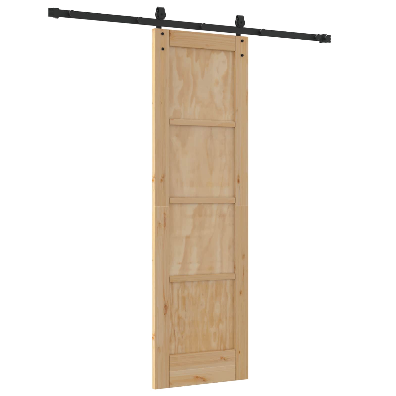 vidaXL Drzwi przesuwne ORKDAL Naturalny i czarny 61 x 198,5 cm