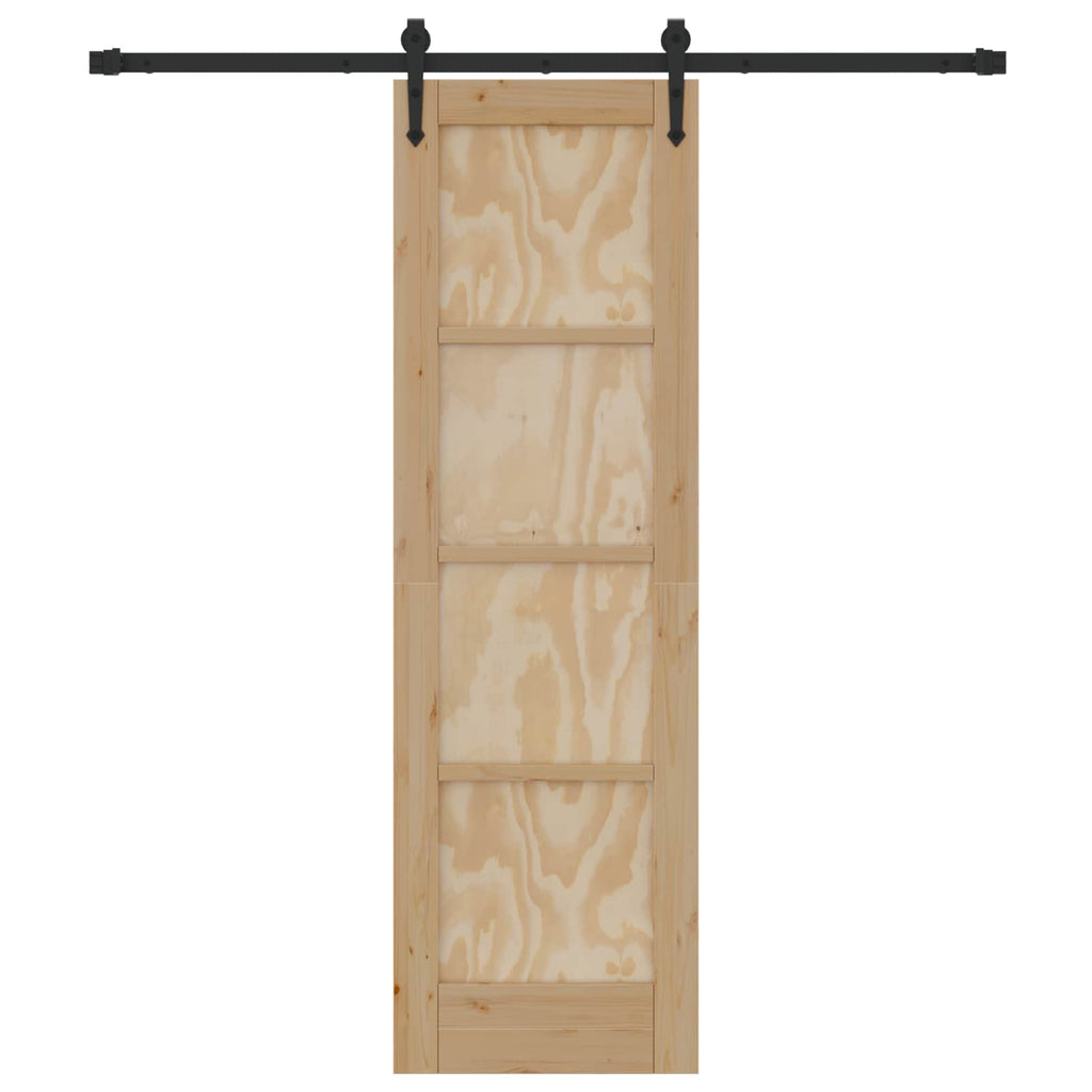 vidaXL Drzwi przesuwne ORKDAL Naturalny i czarny 61 x 198,5 cm