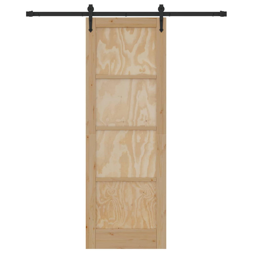 vidaXL Drzwi przesuwne ORKDAL Naturalny i czarny 73,5 x 211 cm