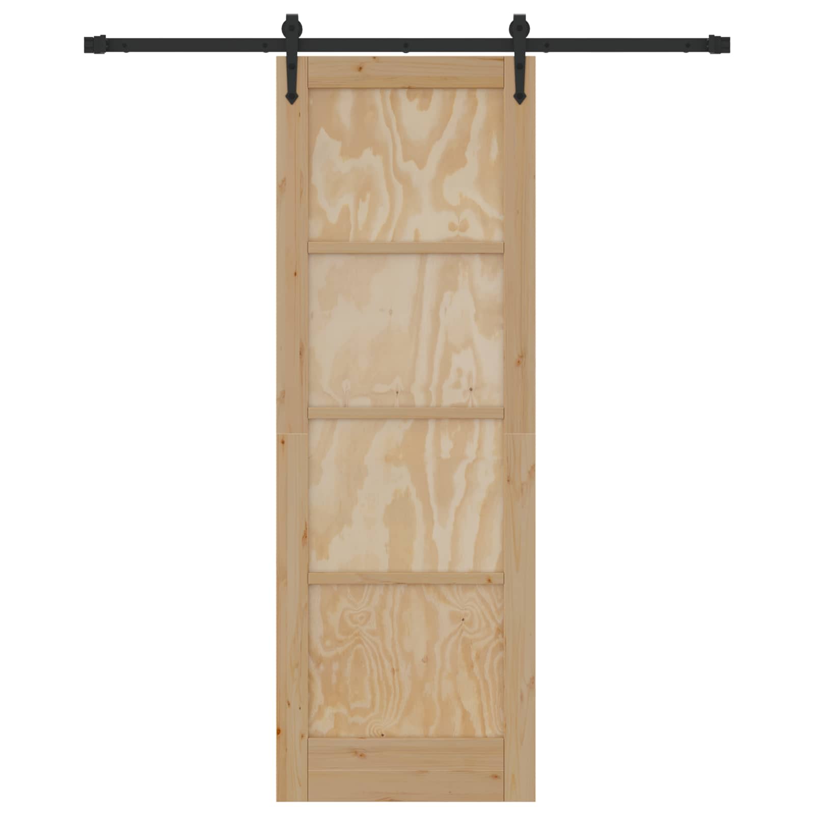 vidaXL Drzwi przesuwne ORKDAL Naturalny i czarny 73,5 x 211 cm