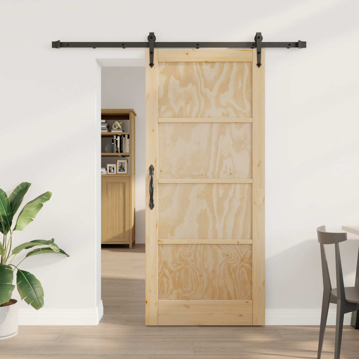 vidaXL Drzwi przesuwne ORKDAL 86 x 198,5 cm Lite drewno sosnowe