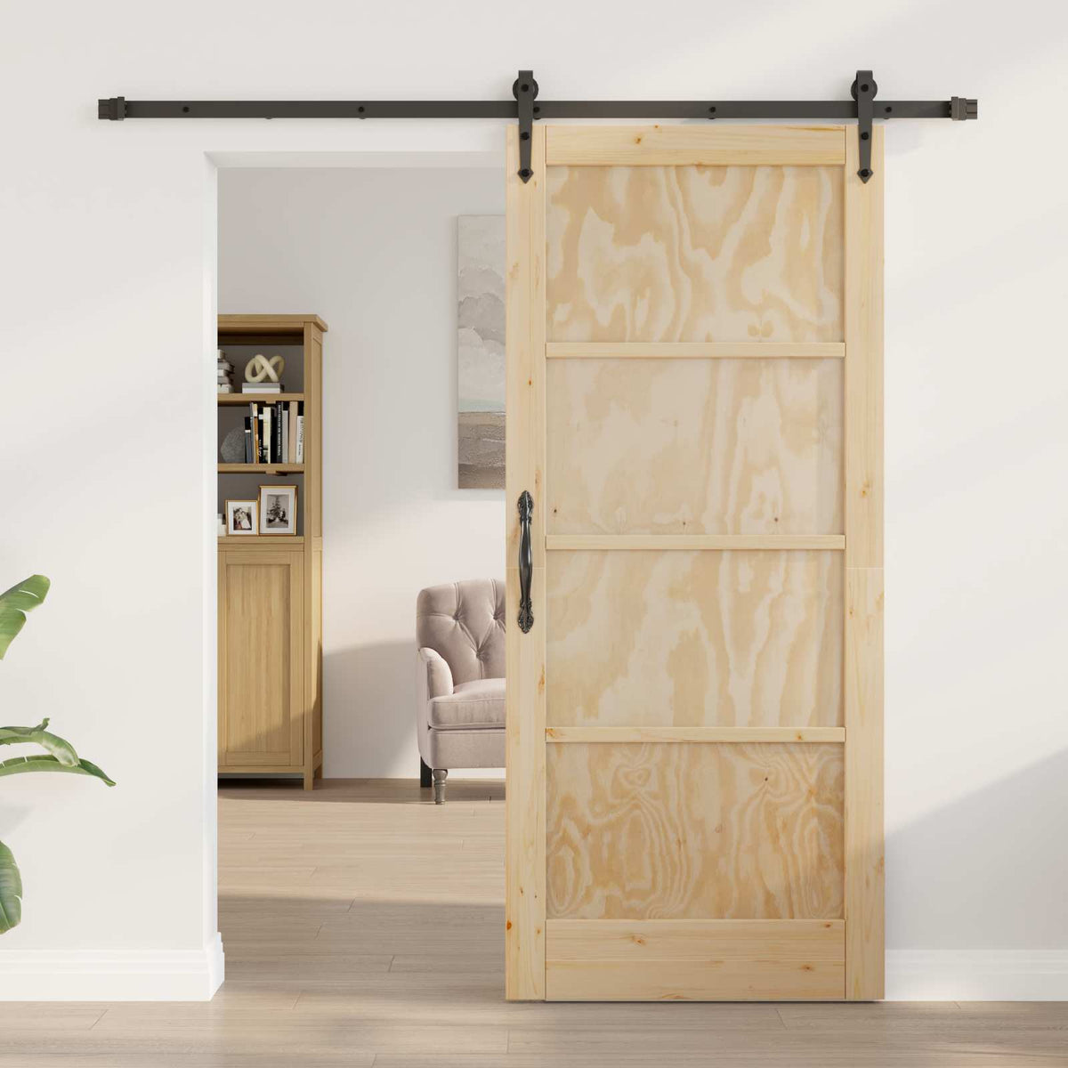 vidaXL Drzwi przesuwne ORKDAL 86 x 198,5 cm Lite drewno sosnowe