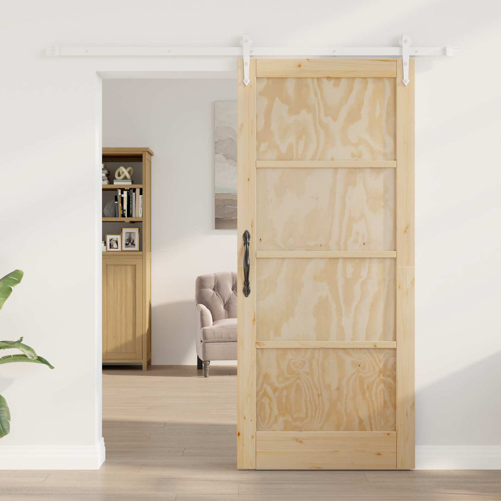vidaXL Drzwi przesuwne ORKDAL 86 x 198,5 cm Lite drewno sosnowe