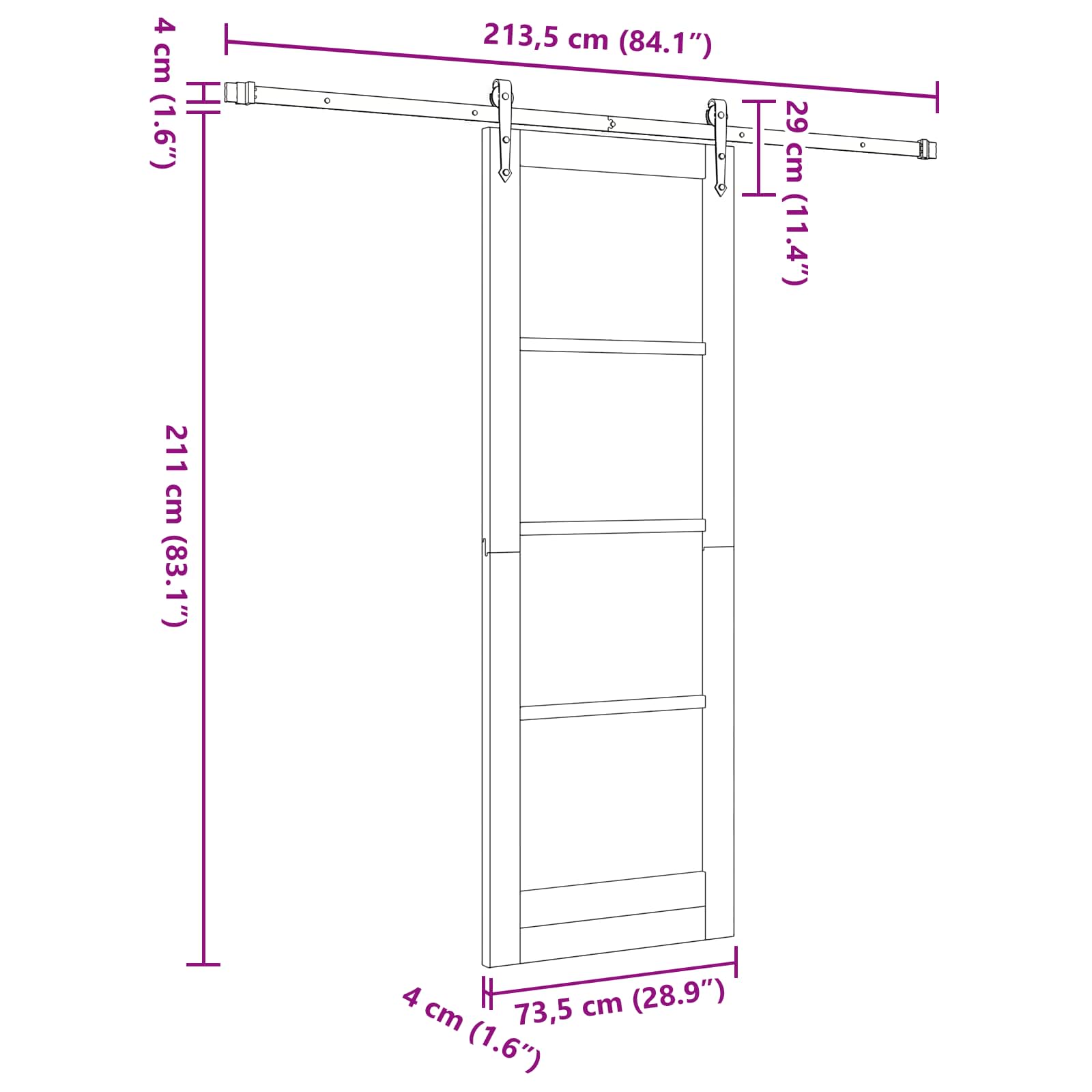 vidaXL Drzwi przesuwne ORKDAL naturalny 73,5 x 211 cm