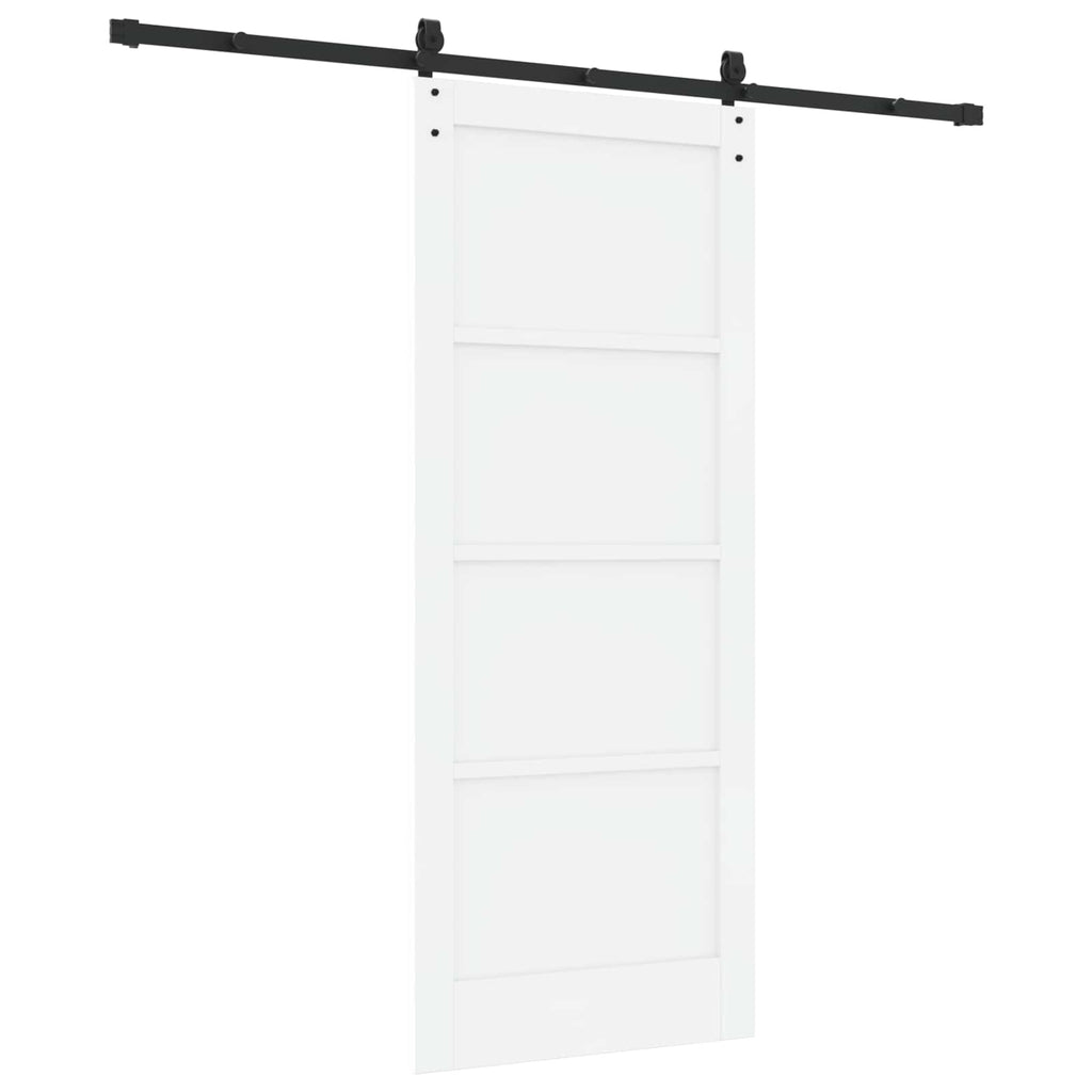 vidaXL Drzwi przesuwne ORKDAL Biały 83 x 202 cm Lite drewno sosnowe
