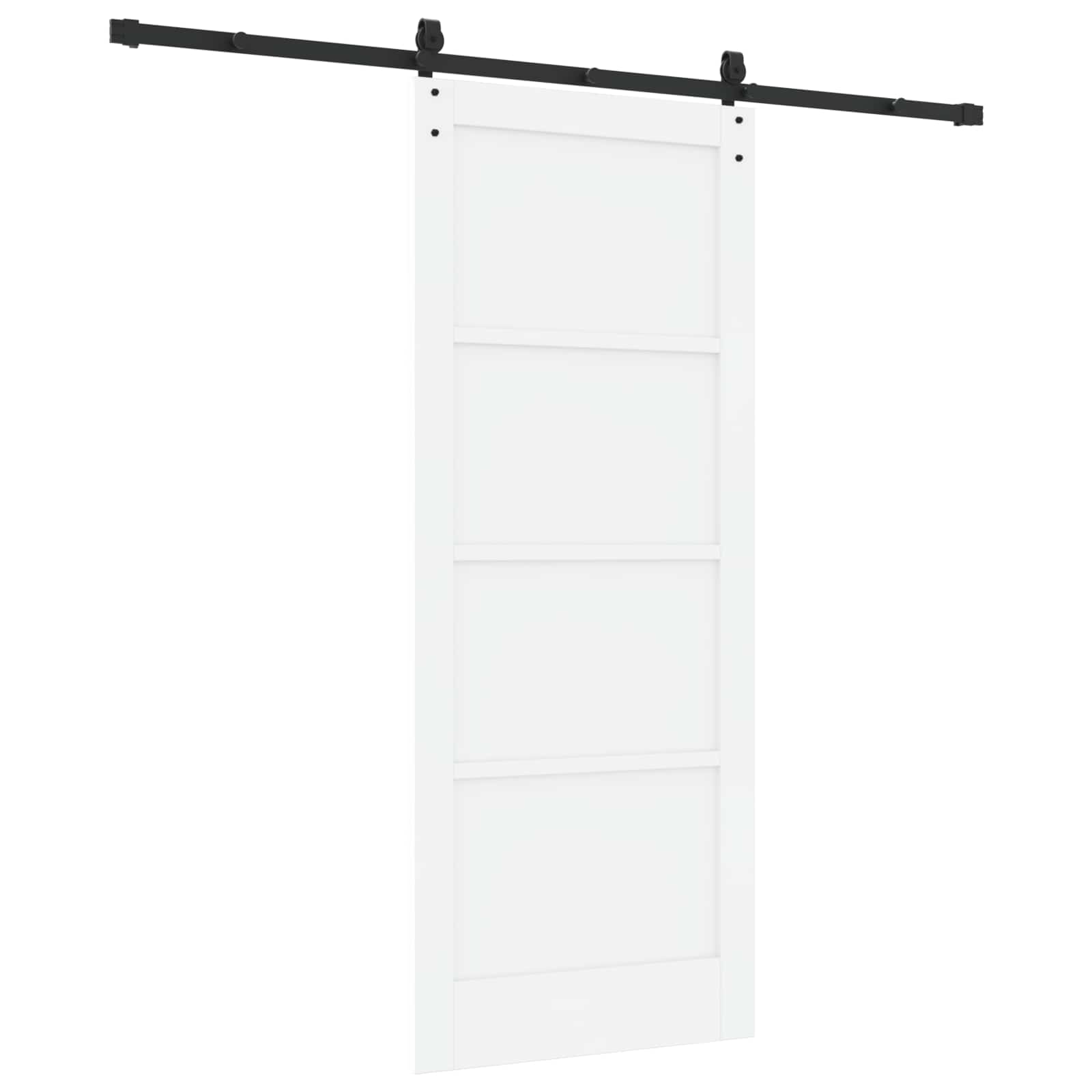 vidaXL Drzwi przesuwne ORKDAL Biały 83 x 202 cm Lite drewno sosnowe