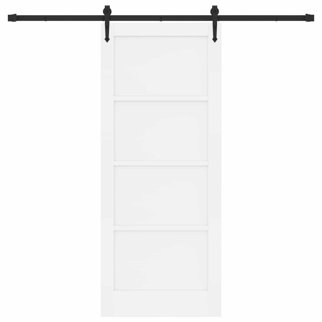 vidaXL Drzwi przesuwne ORKDAL Biały 83 x 202 cm Lite drewno sosnowe