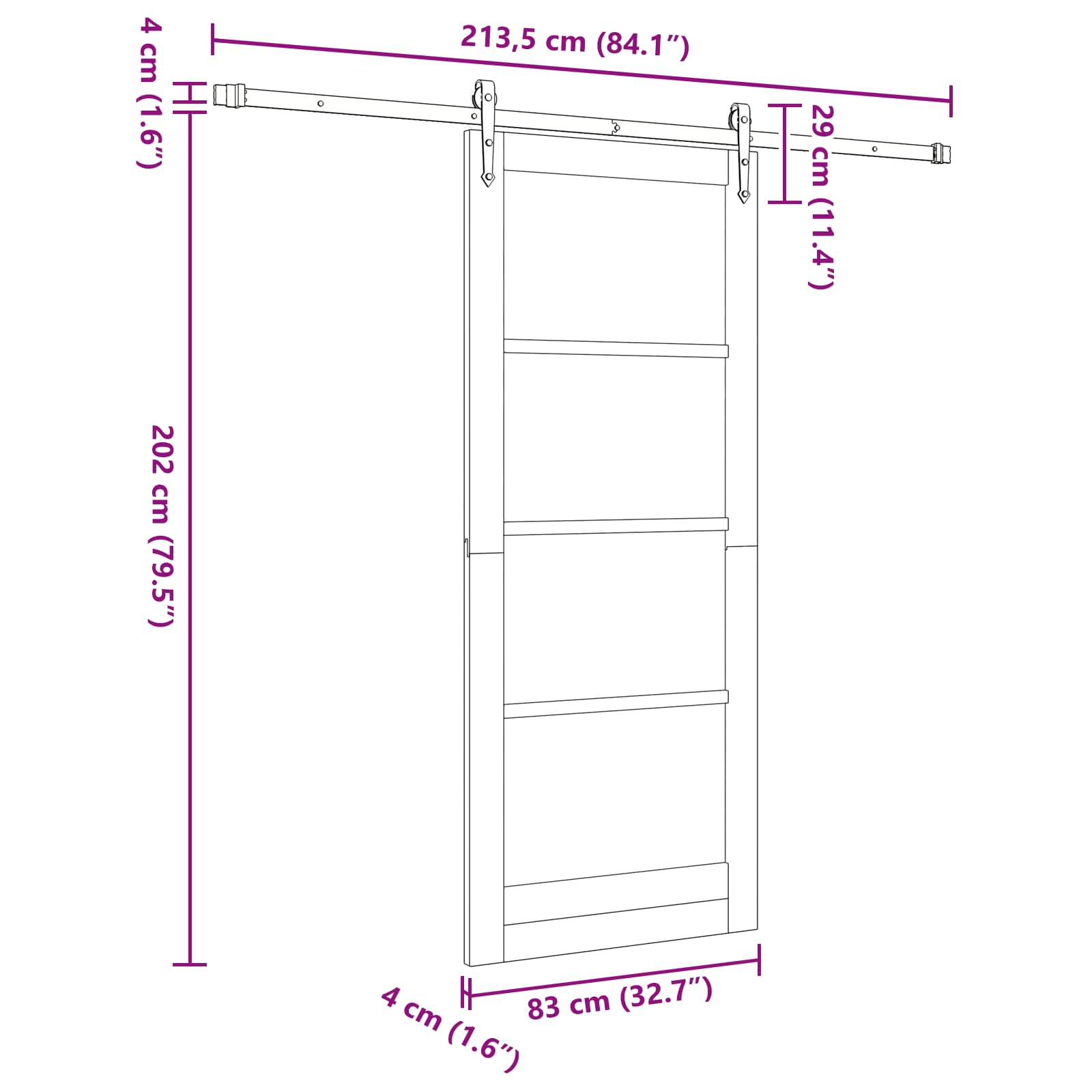 vidaXL Drzwi przesuwne ORKDAL Biały 83 x 202 cm Lite drewno sosnowe