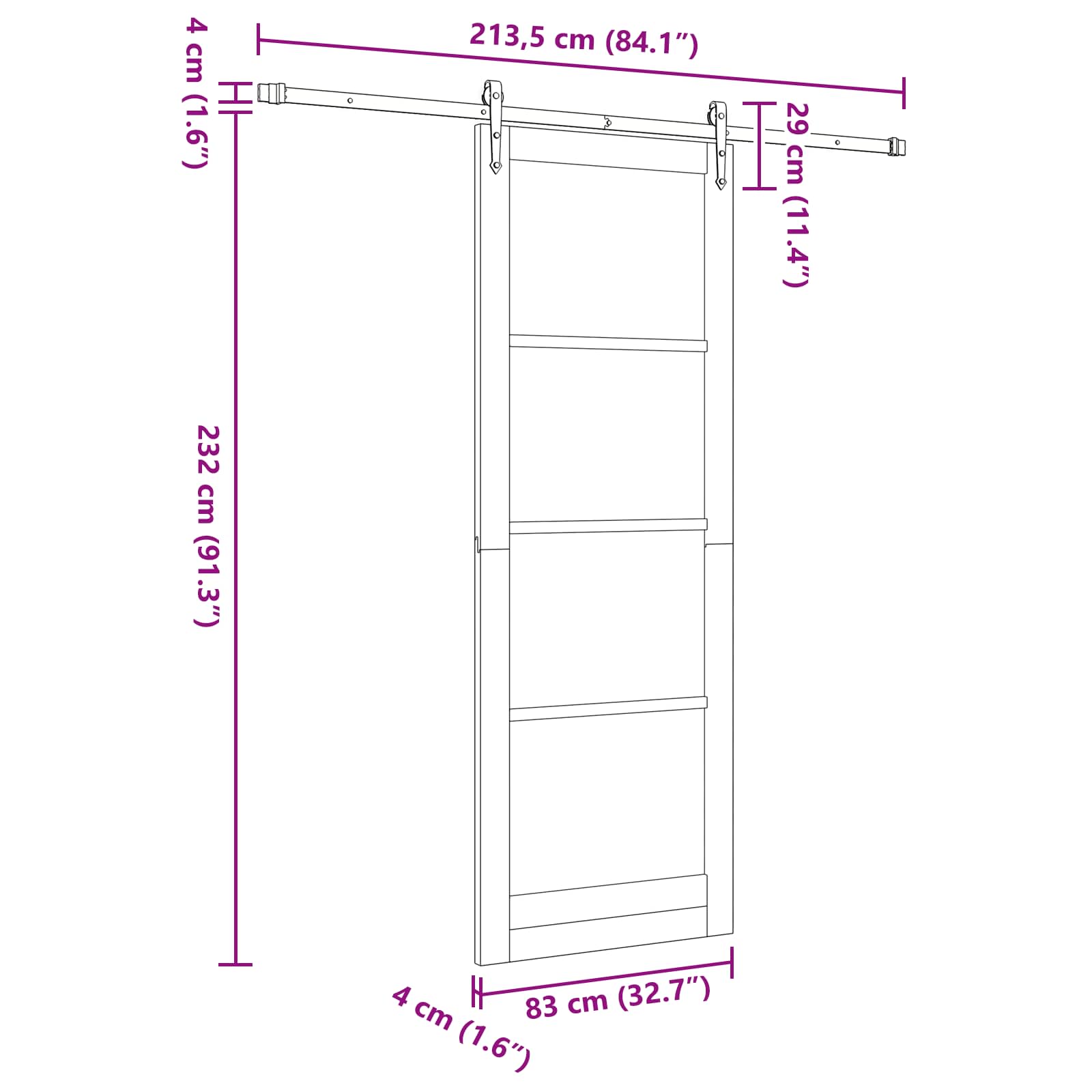 vidaXL Drzwi przesuwne ORKDAL naturalny 83 x 232 cm