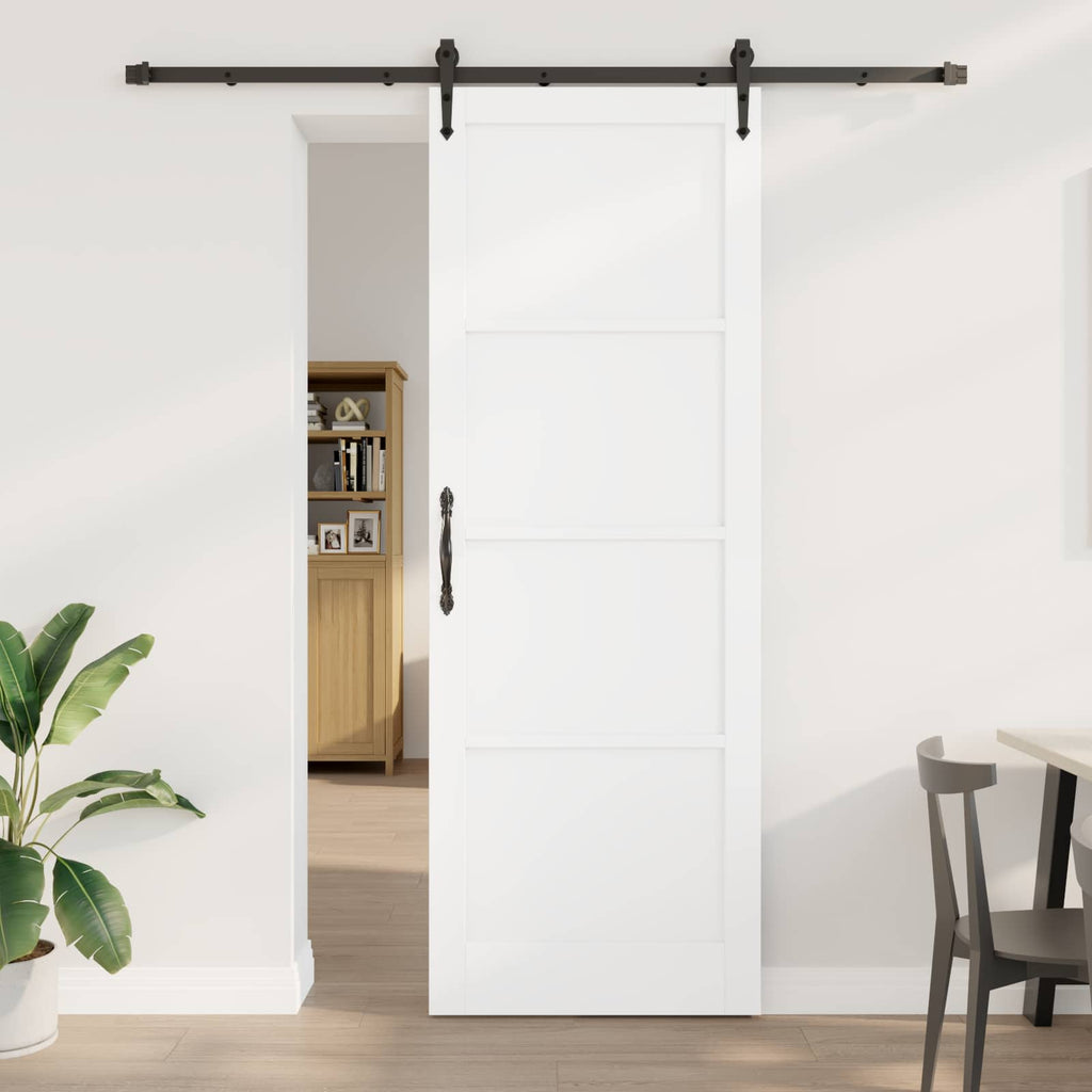 vidaXL Drzwi przesuwne ORKDAL Biały 83 x 232 cm Lite drewno sosnowe